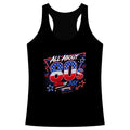 80s Fourth of July Women's Racerback Tank - All About 80s Retro Patriotic Graphics