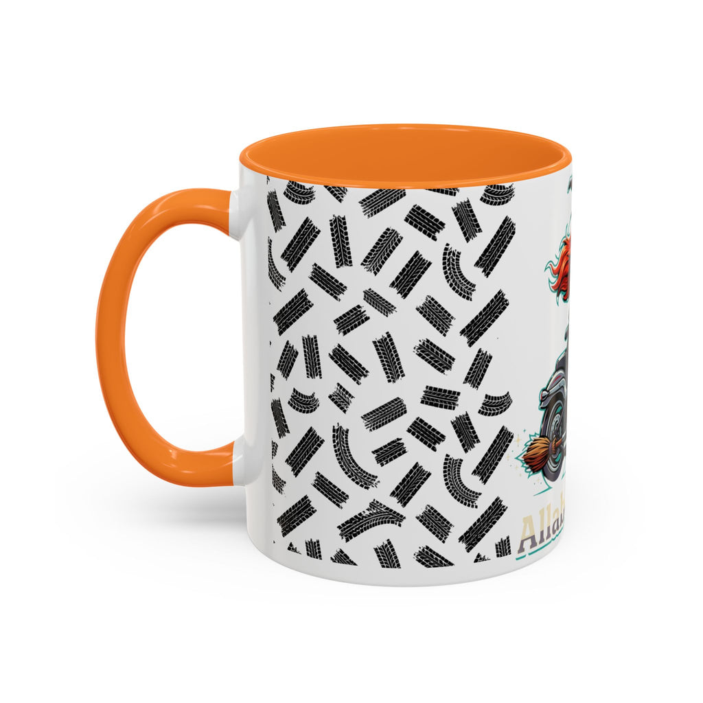 Witch Motorcycle Mug — Red-Haired Biker Witch Ceramic Coffee Cup