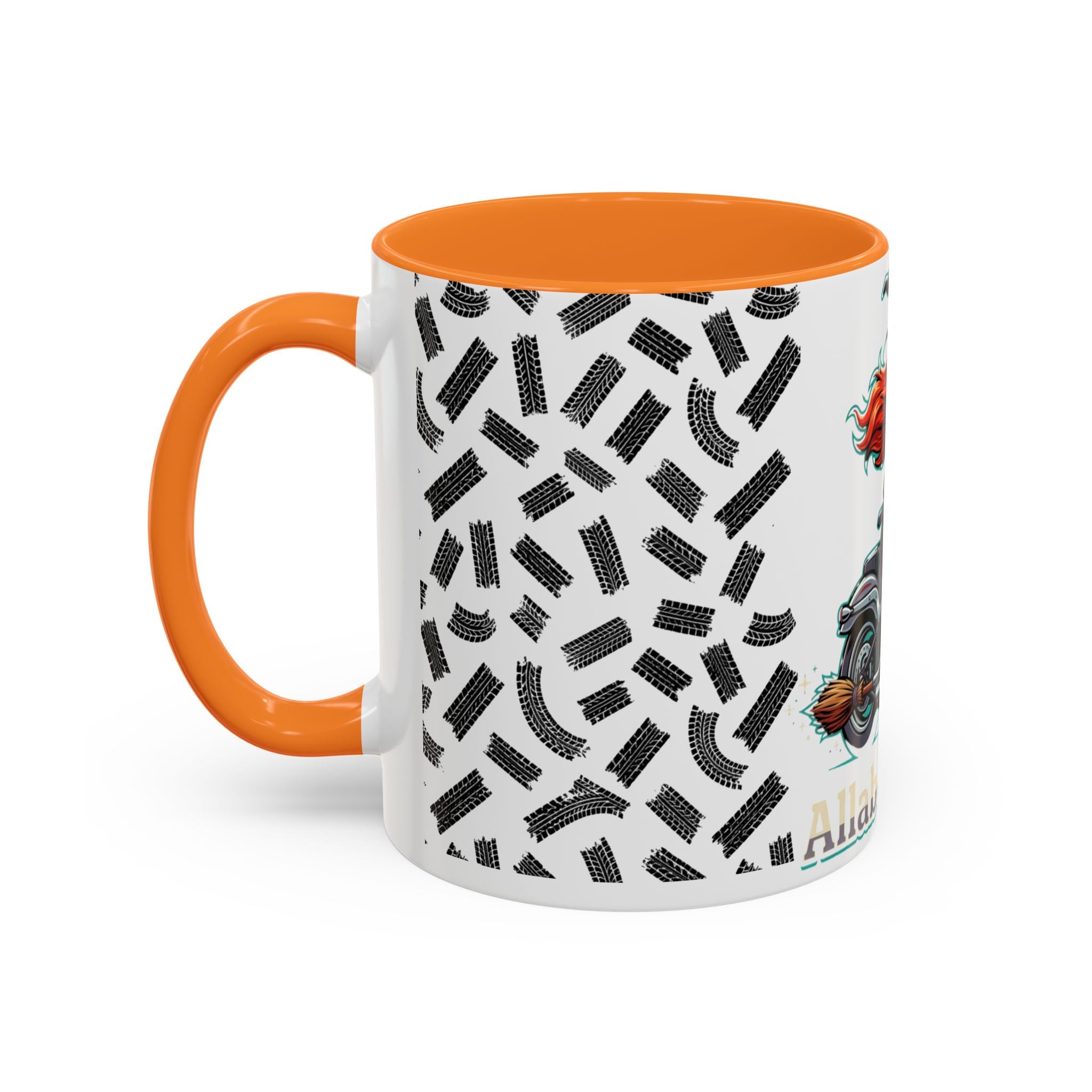 Witch Motorcycle Mug — Red-Haired Biker Witch Ceramic Coffee Cup
