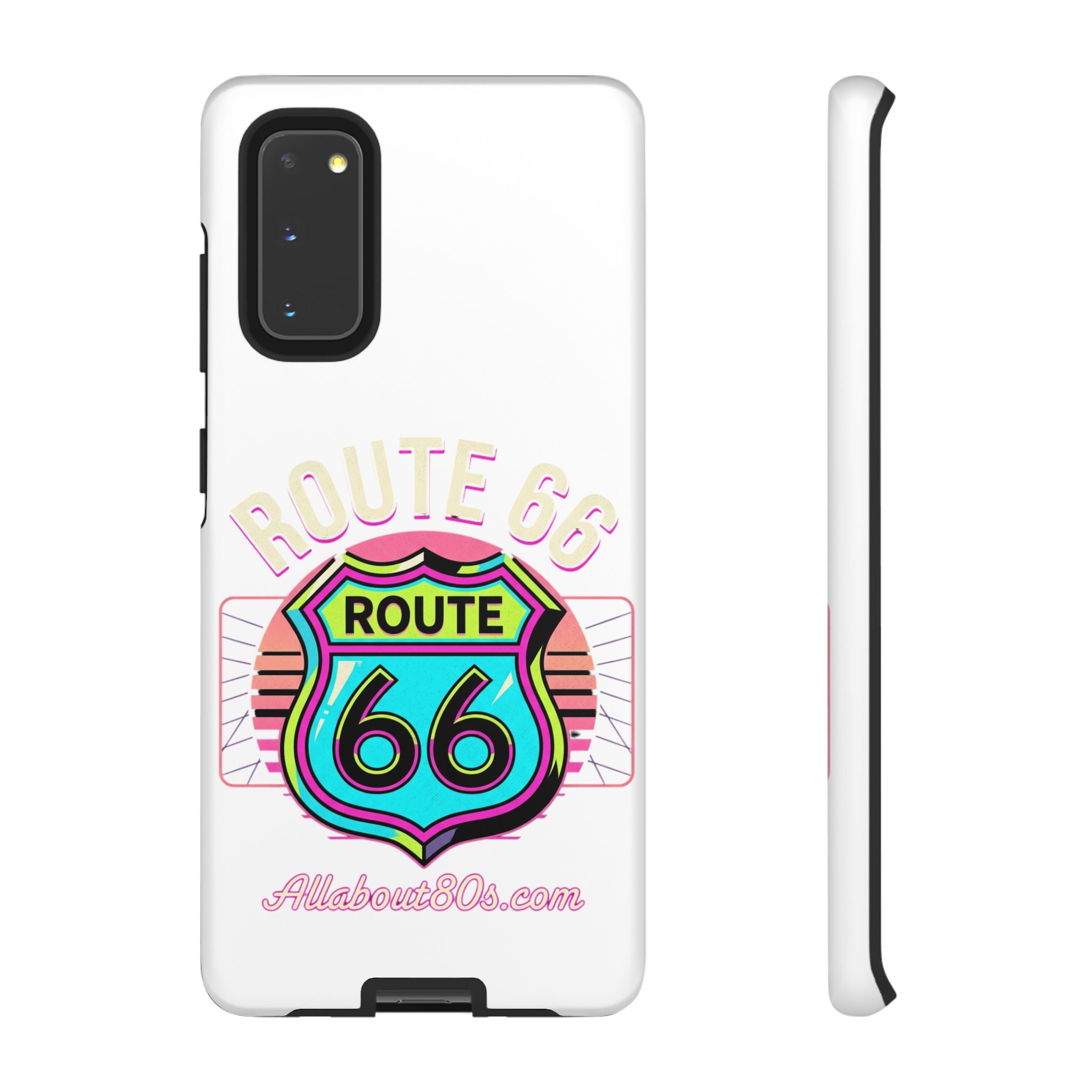 Route 66 Neon Phone Case — Retro Road Trip iPhone Cover