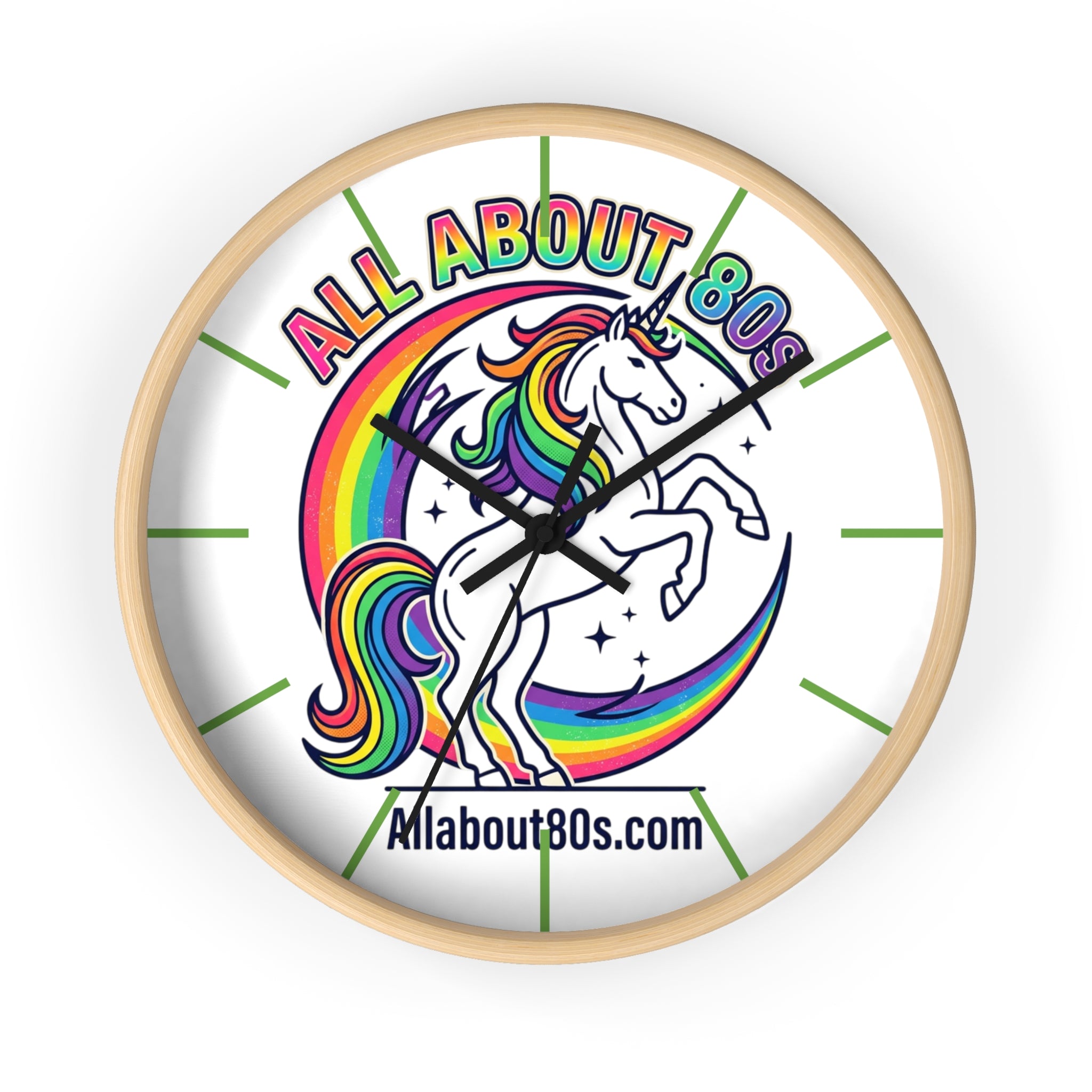 All About 80s Rainbow Unicorn Wall Clock — Retro 80s Decor