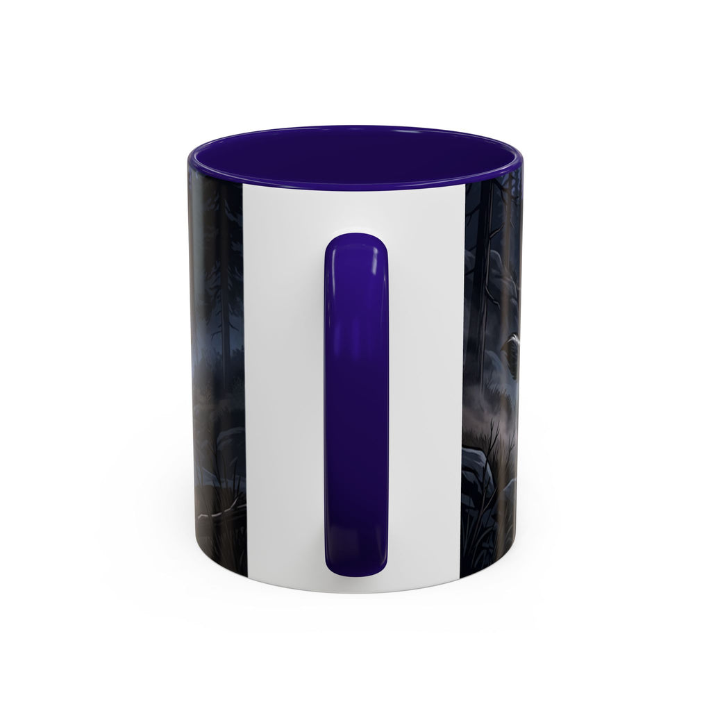 Wolf Pack Nightscape Mug — 11oz/15oz Scenic Black-Interior Coffee Cup