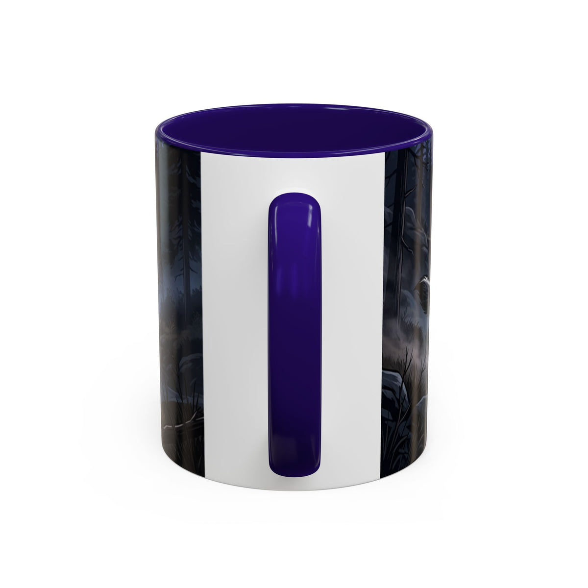 Wolf Pack Nightscape Mug — 11oz/15oz Scenic Black-Interior Coffee Cup