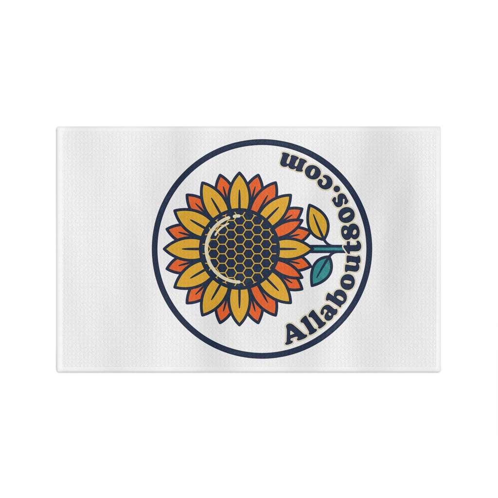 Sunflower Logo Tea Towel — AllAbout80s.com Microfiber Kitchen Towel