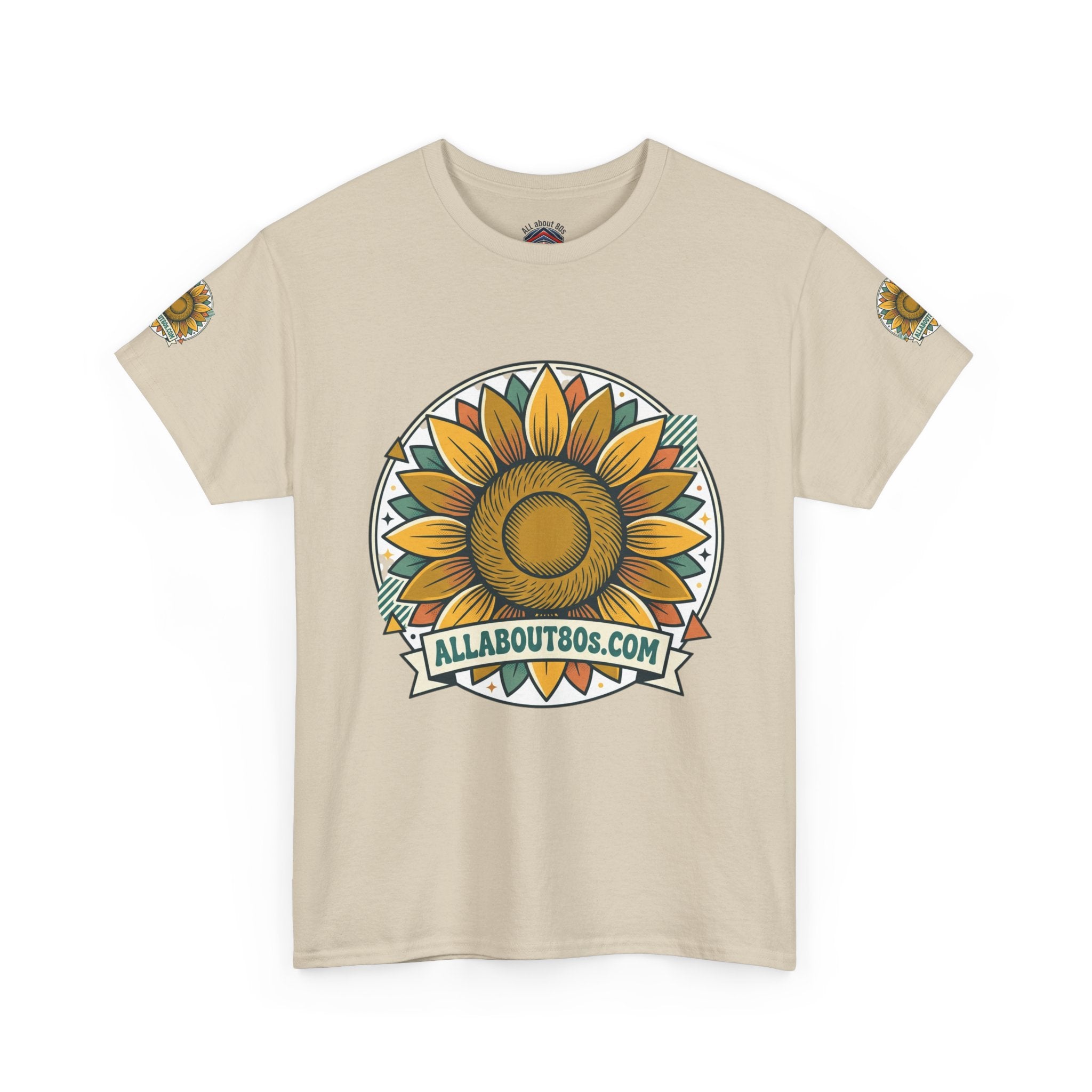 Sunflower Logo T-Shirt — AllAbout80s.com Vintage Floral Tee