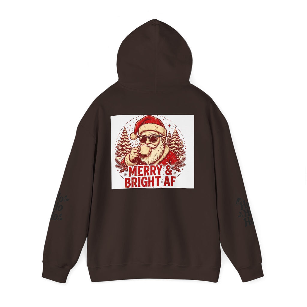 Merry & Bright AF Christmas Santa Hoodie