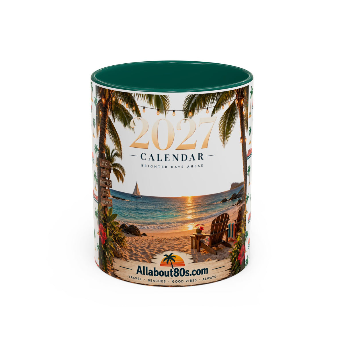 2025 Beach Sunset Calendar Mug
