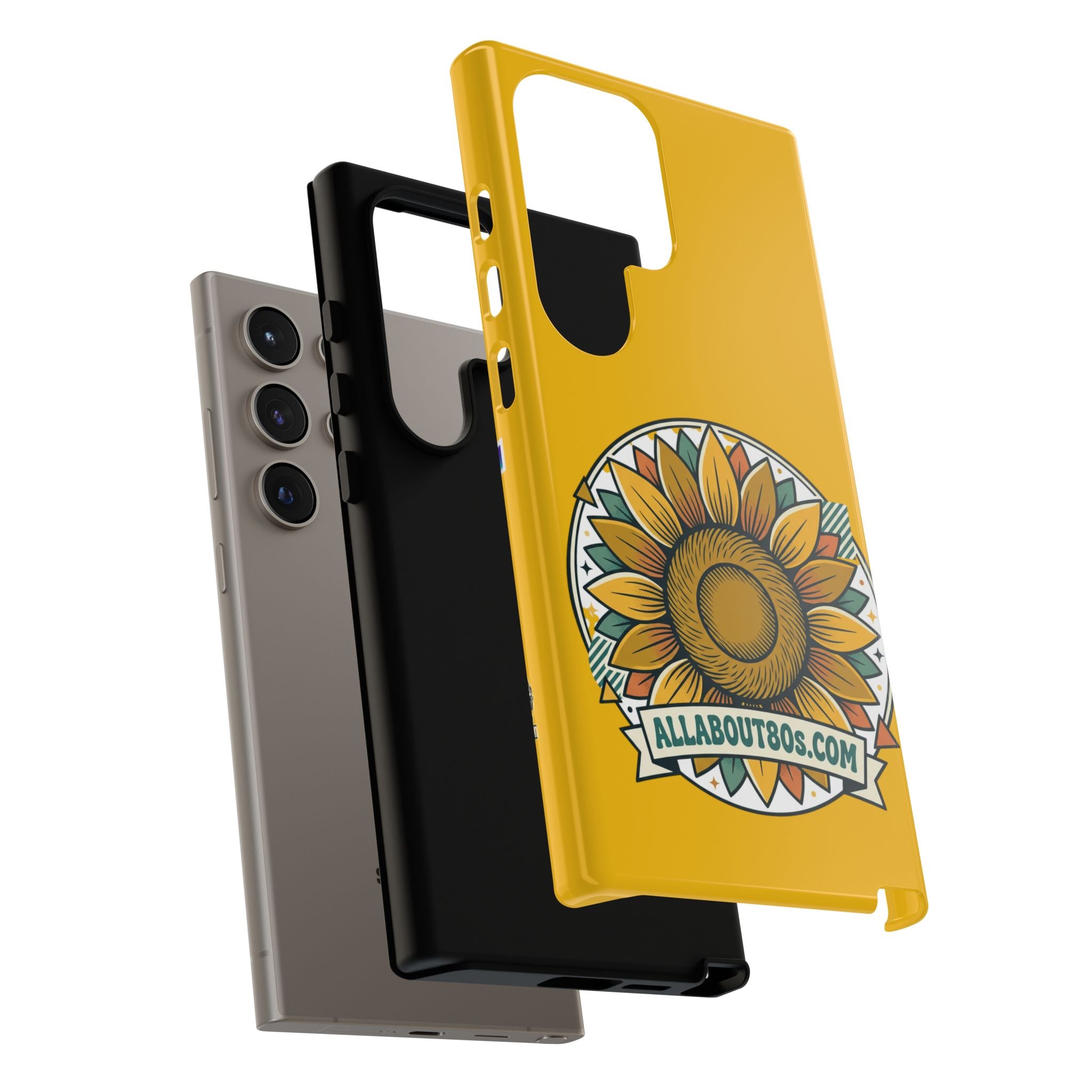 Sunflower Logo Phone Case — AllAbout80s.com Yellow Protective Cover