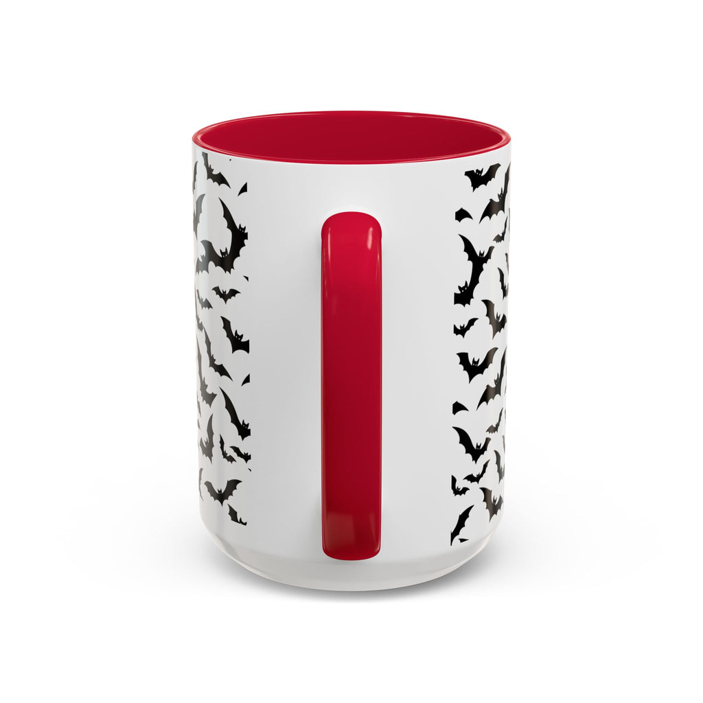 Halloween Haunted Castle Coffee Mug — Colorful Bat Pattern 11oz/15oz
