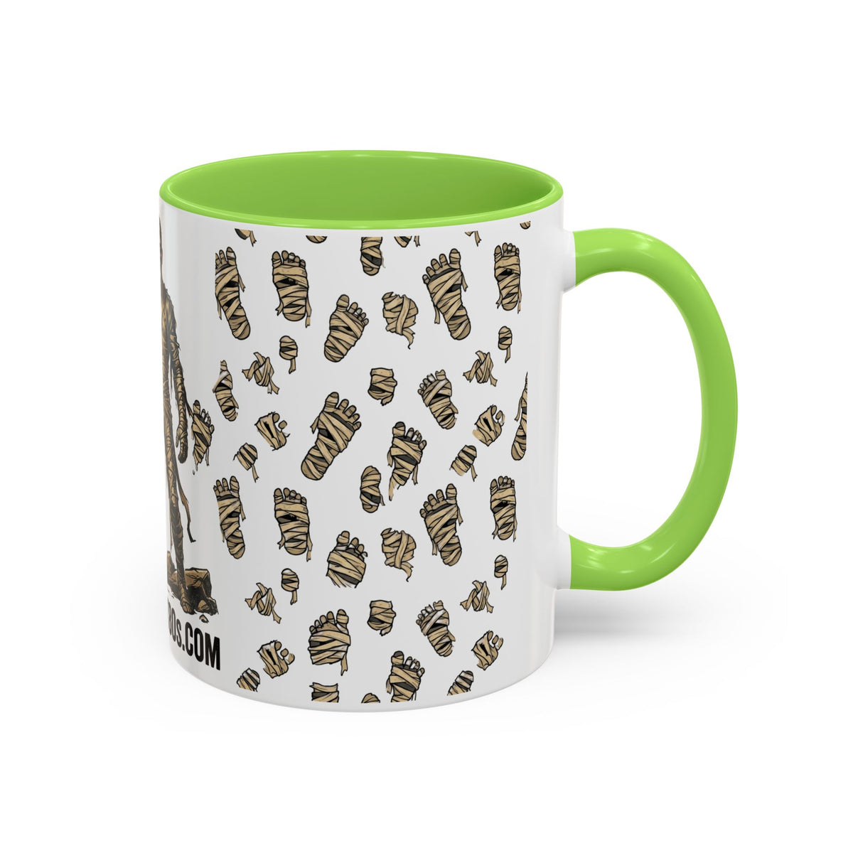 Mummy Pattern Coffee Mug (11oz & 15oz) – Retro Monster Tea Cup with AllAbout80s.com Design