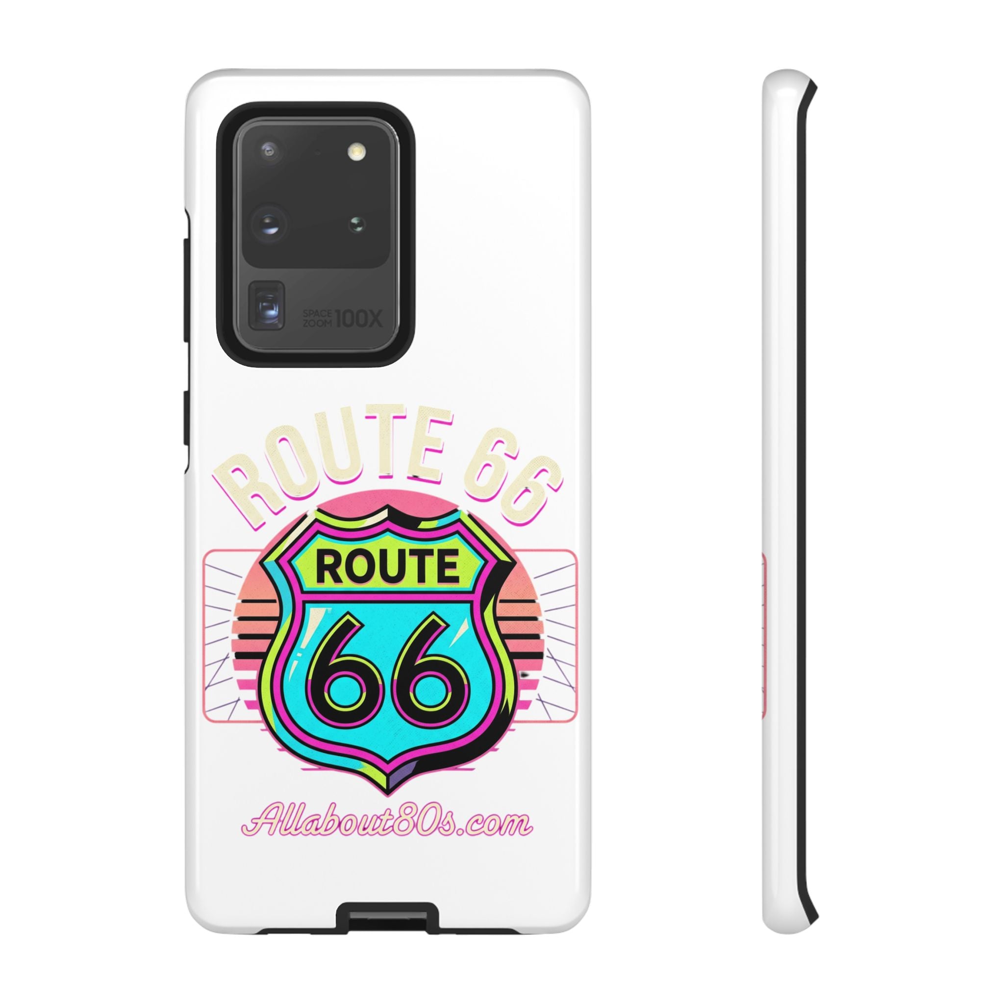 Route 66 Neon Phone Case — Retro Road Trip iPhone Cover