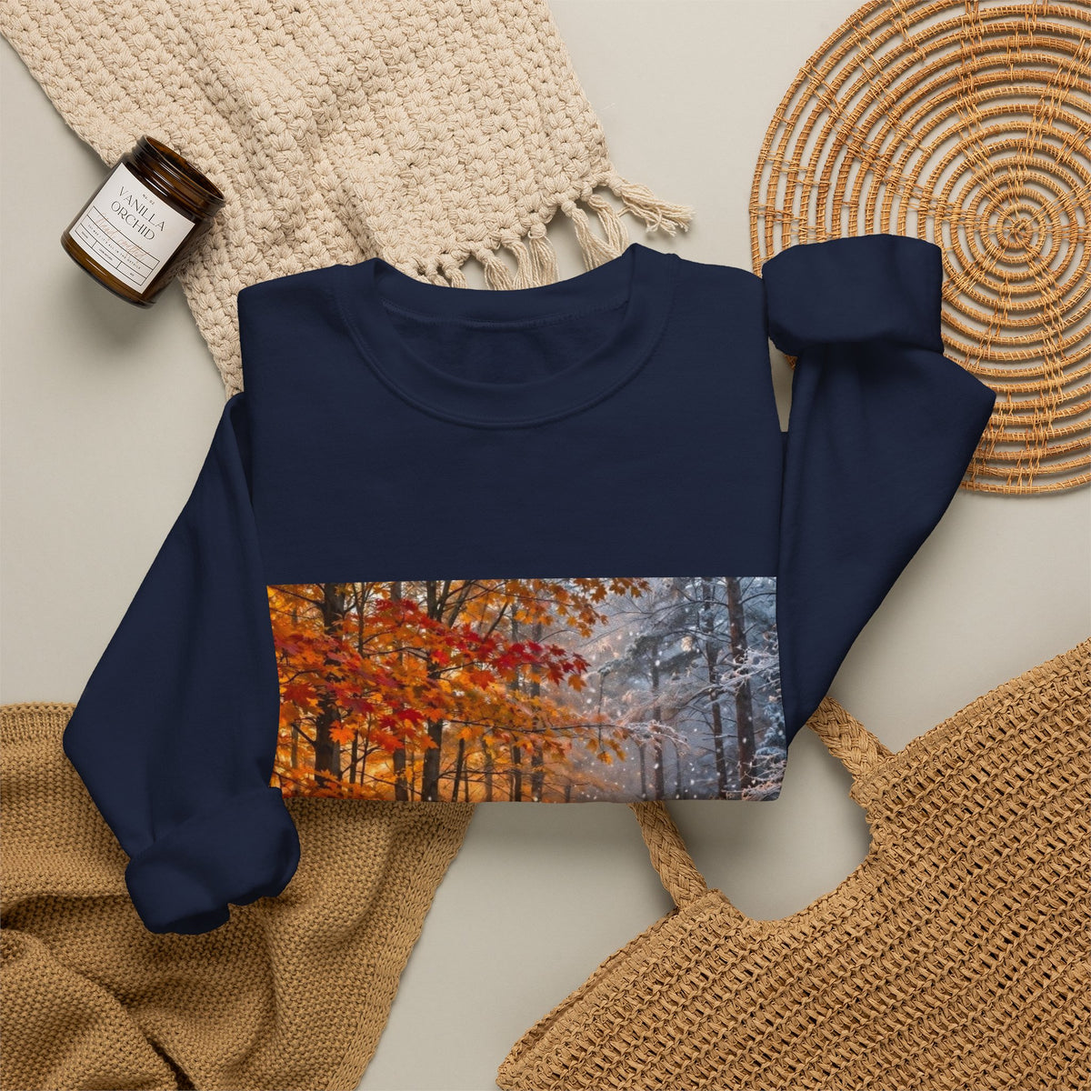 AllAbout80s Autumn Forest Crewneck Sweatshirt