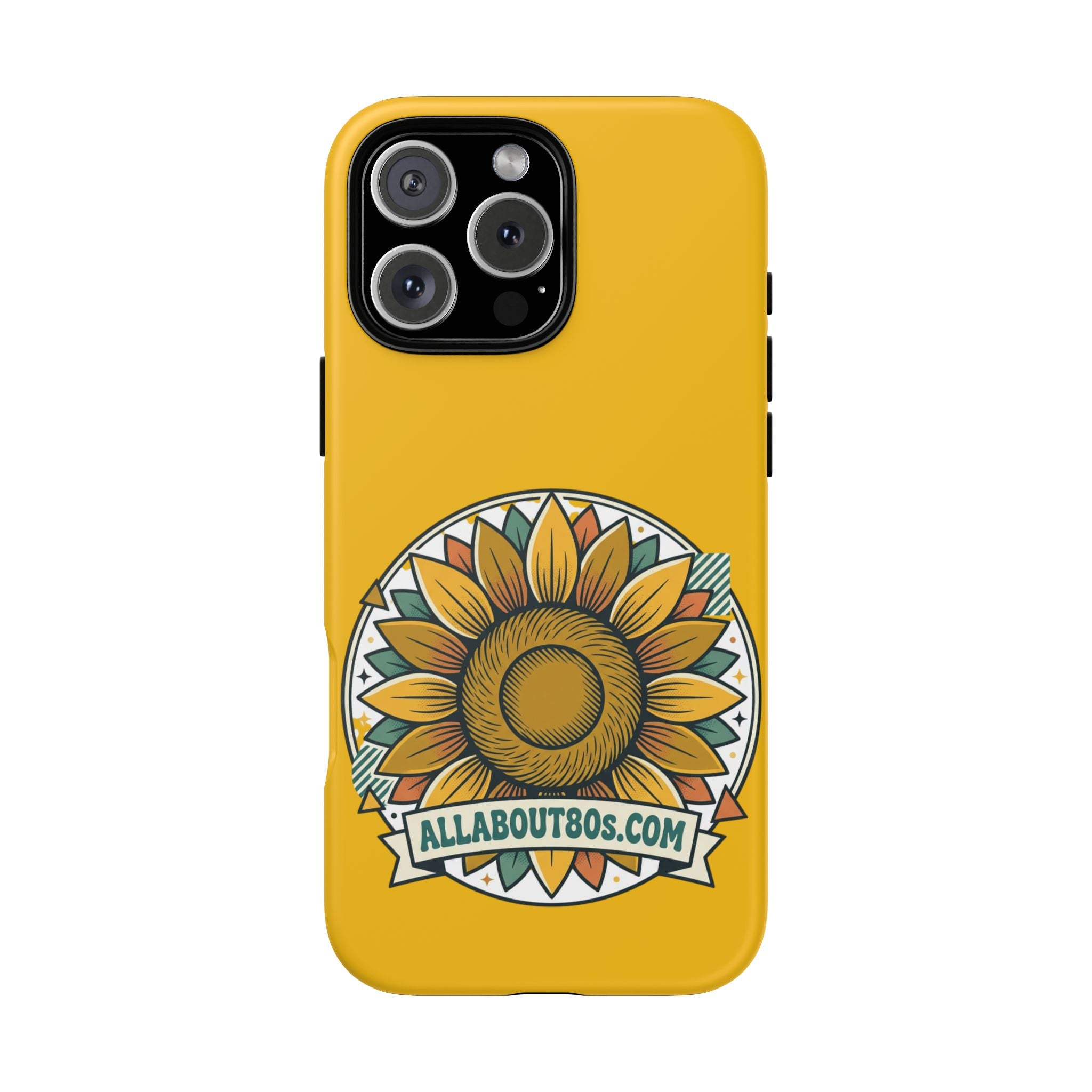 Sunflower Logo Phone Case — AllAbout80s.com Yellow Protective Cover