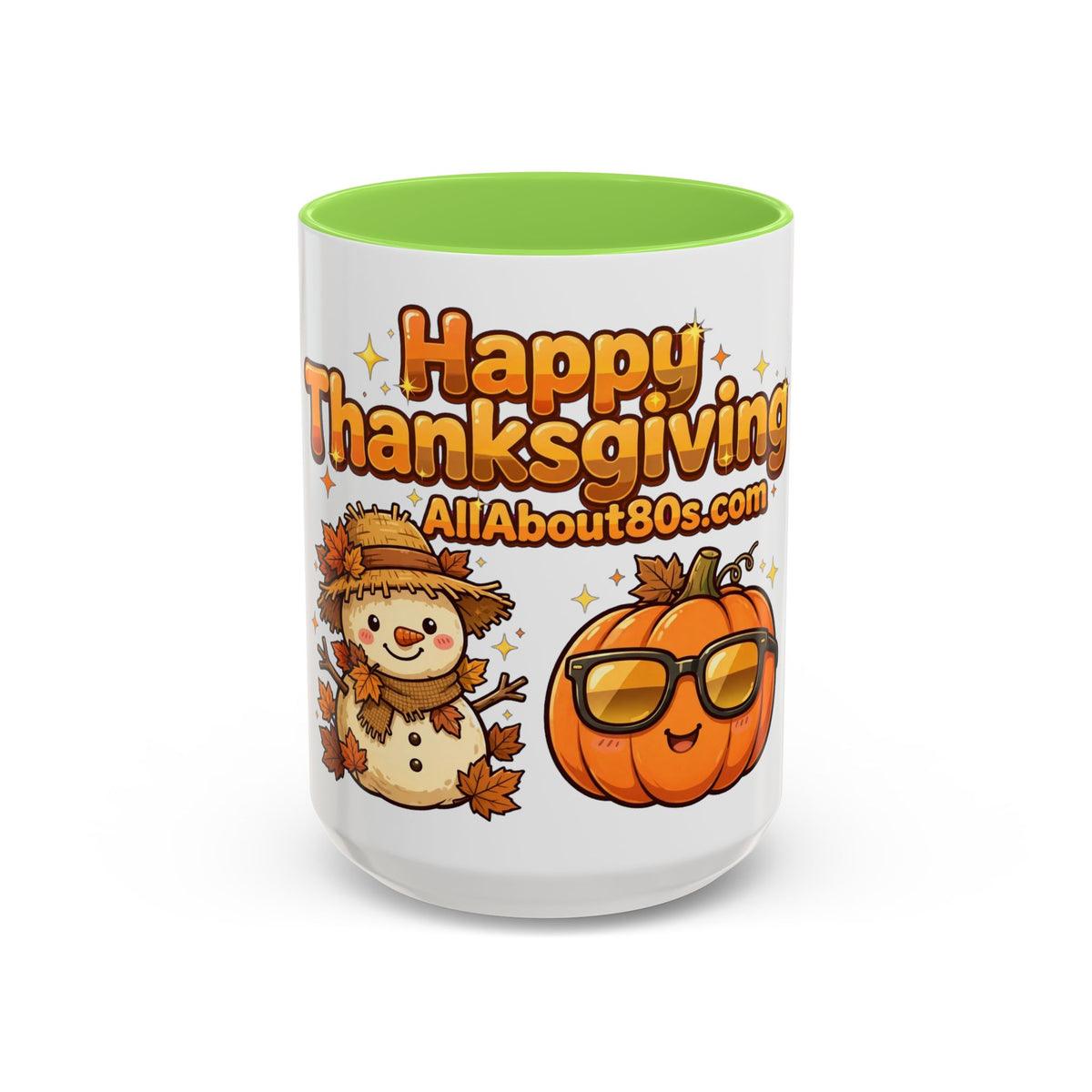 Happy Thanksgiving Pumpkin & Scarecrow Mug – Festive Fall Coffee Cup (11oz, 15oz)