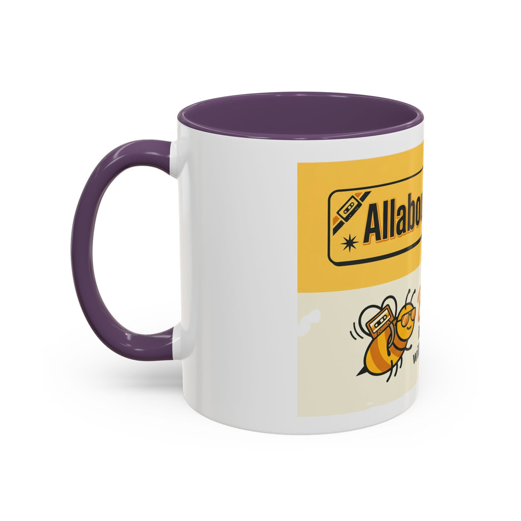 AllAbout80s 'Beecause' Accent Coffee Mug – Retro 80s Bee Design (11/15oz)