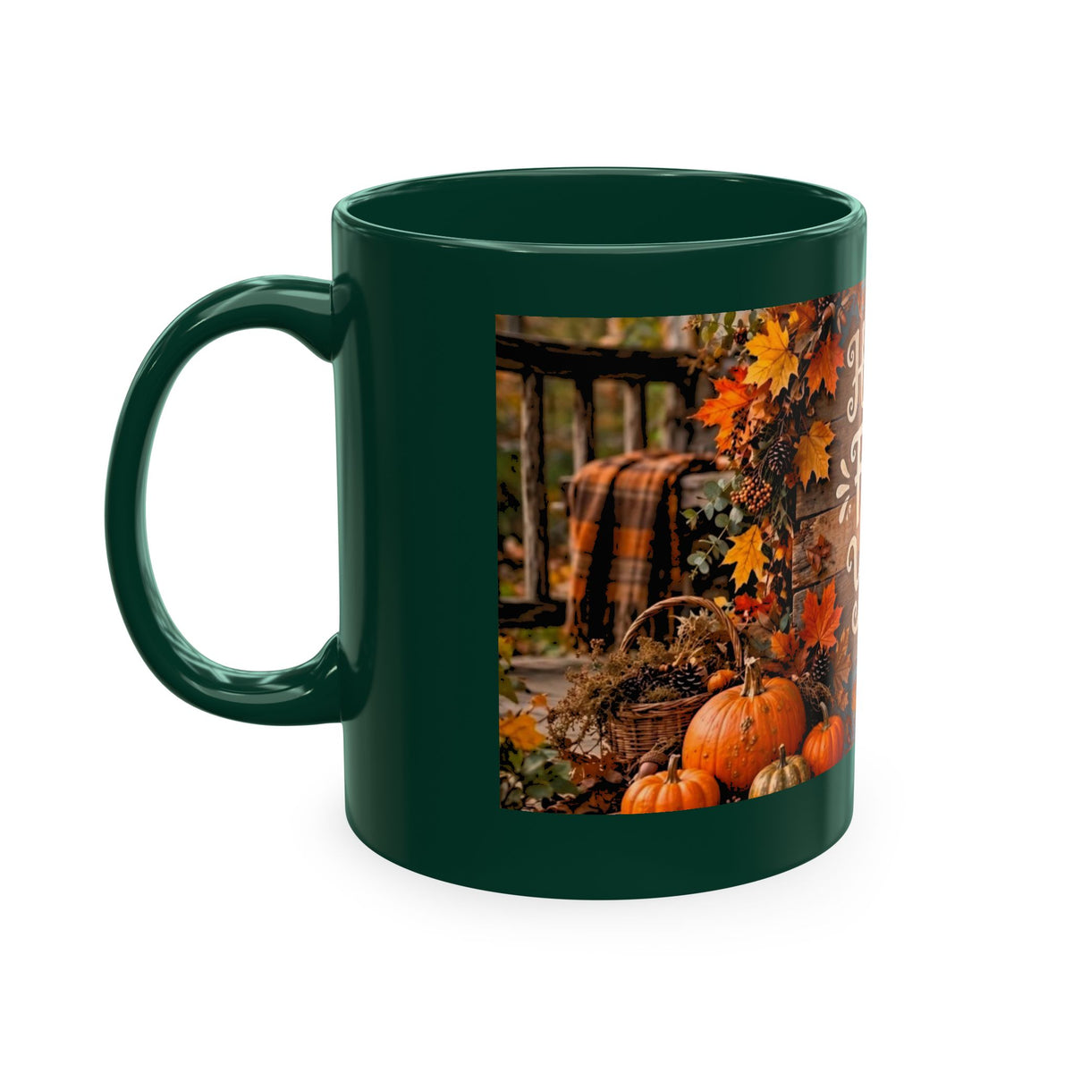 Happy Fall Y'all Ceramic Mug — Autumn Pumpkin Porch Coffee Cup