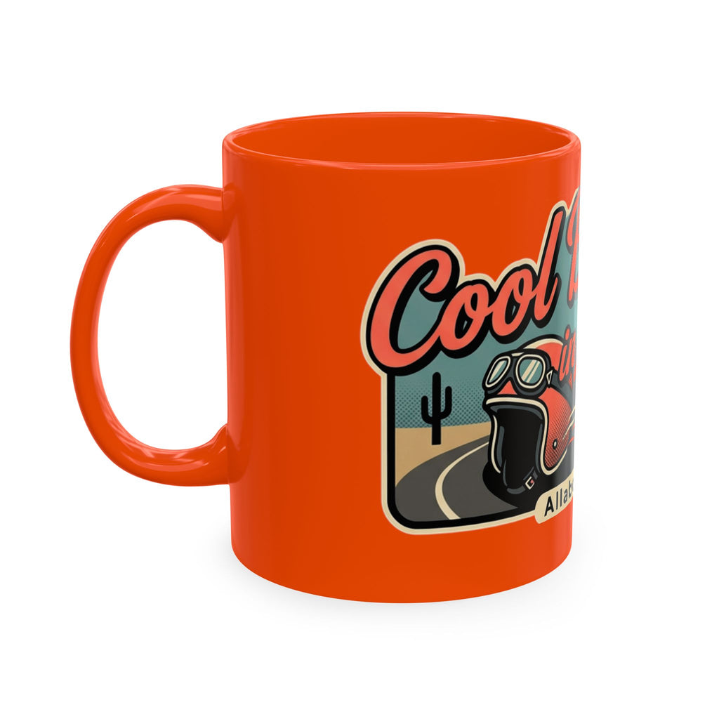 Cool Breeze in My Hair Route 66 Motorcycle Mug — Retro Biker Coffee Cup