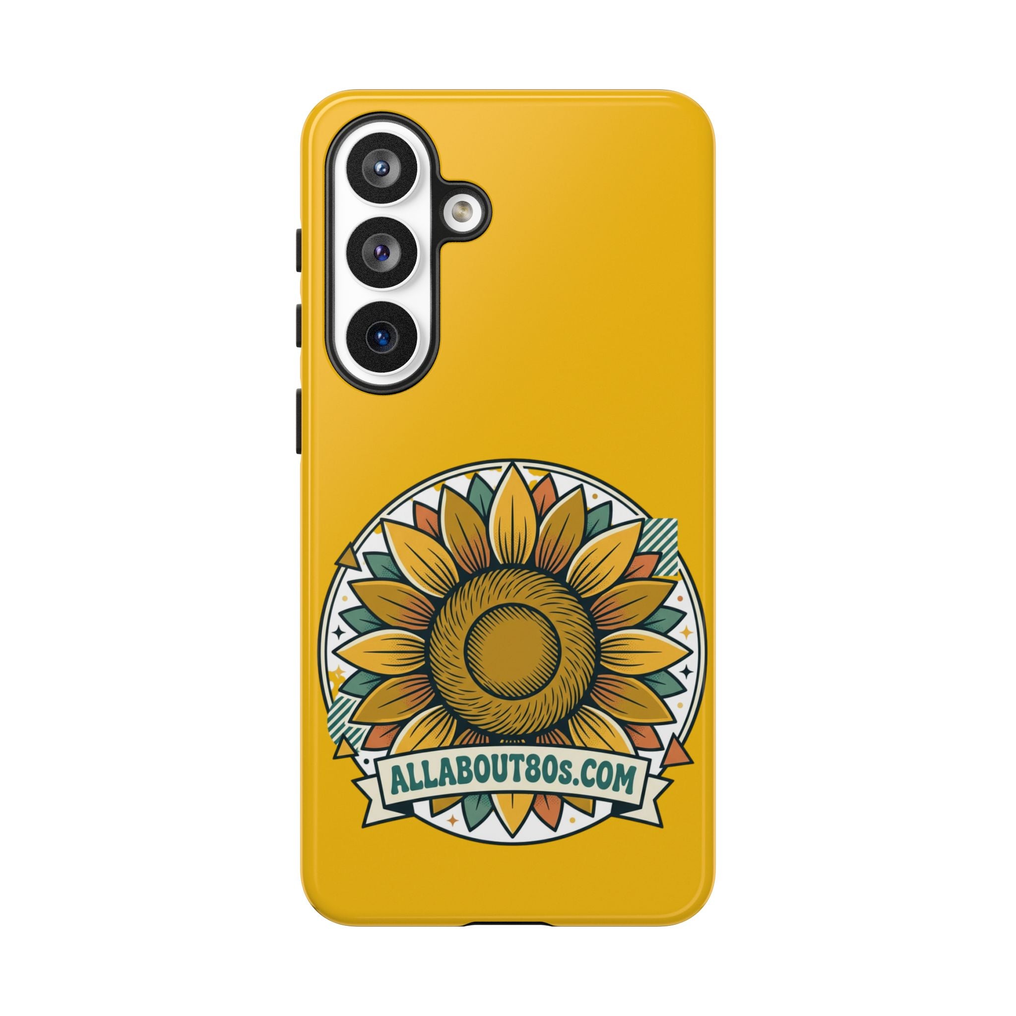 Sunflower Logo Phone Case — AllAbout80s.com Yellow Protective Cover