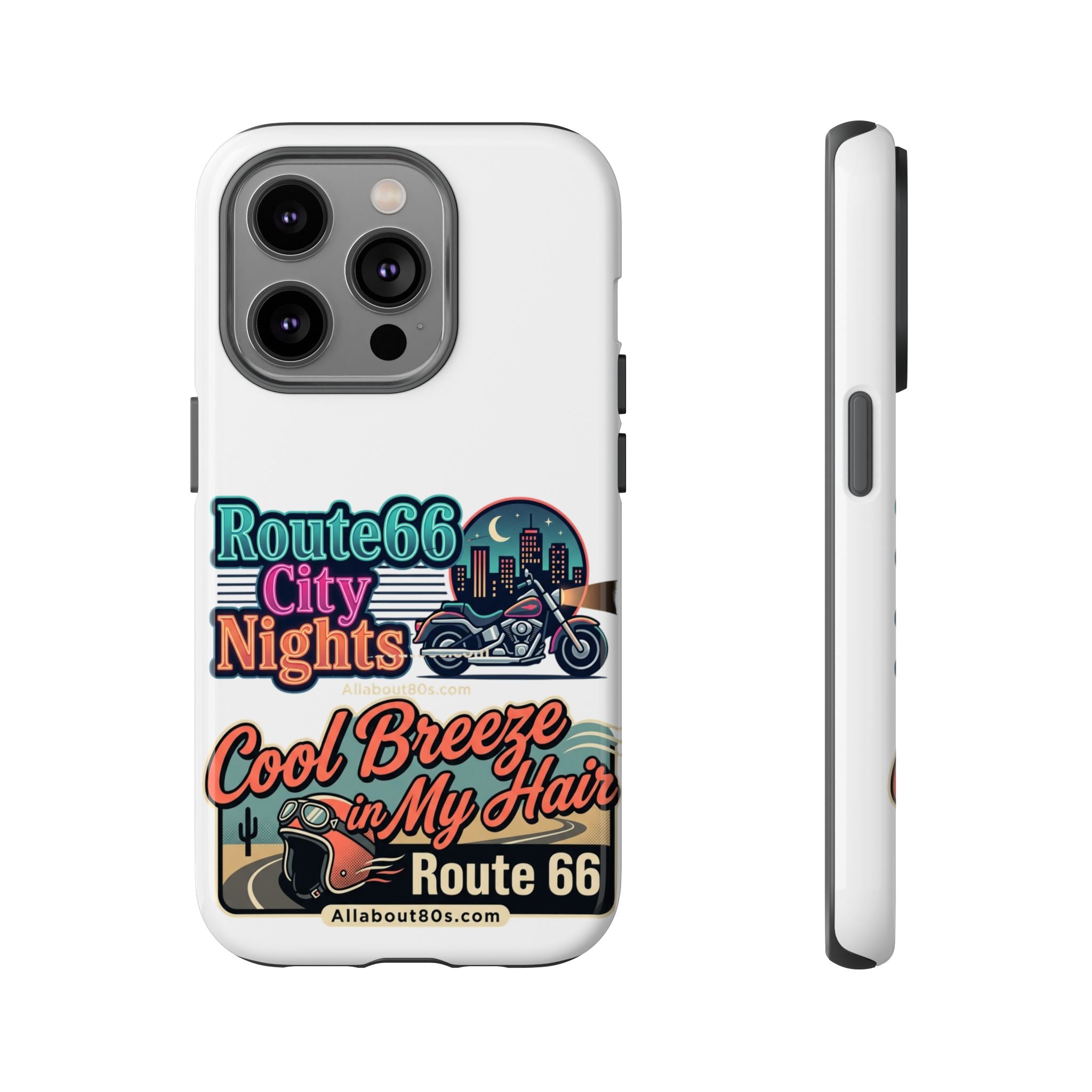 Phone Case — Route 66 City Nights Motorcycle Design