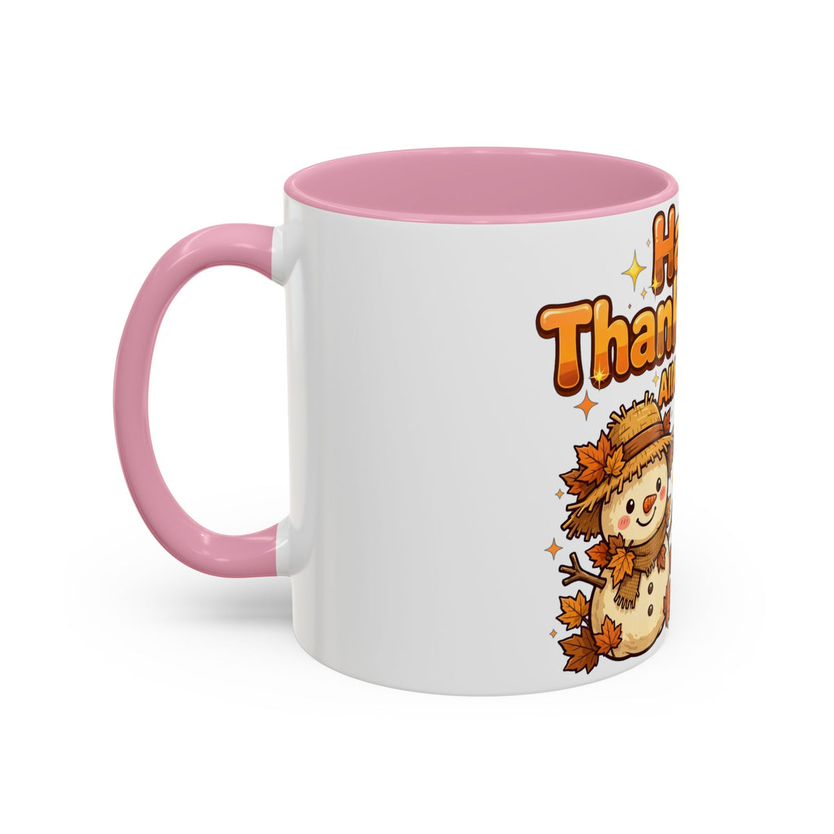 Happy Thanksgiving Pumpkin & Scarecrow Mug – Festive Fall Coffee Cup (11oz, 15oz)