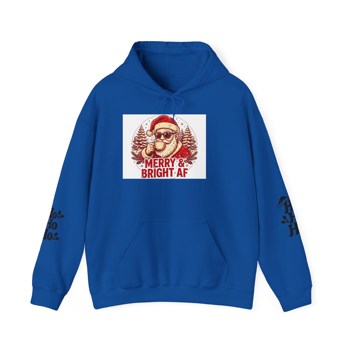 Merry & Bright AF Christmas Santa Hoodie