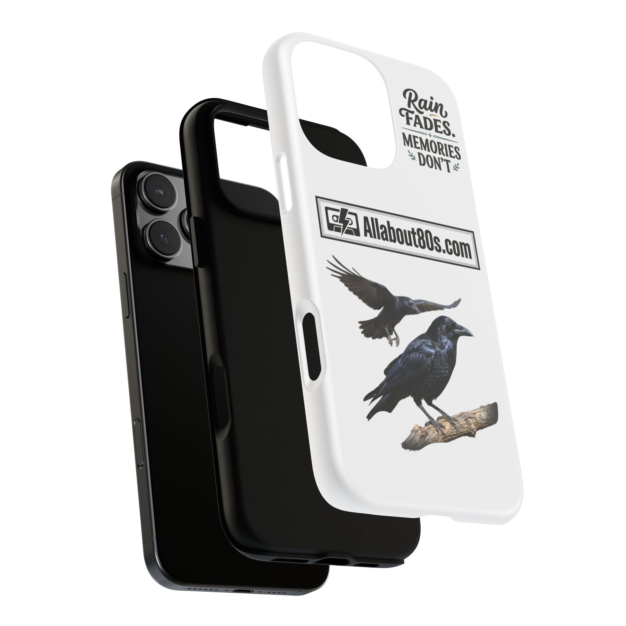 Raven Flight Phone Case — Protective iPhone Case with Black Crow Design