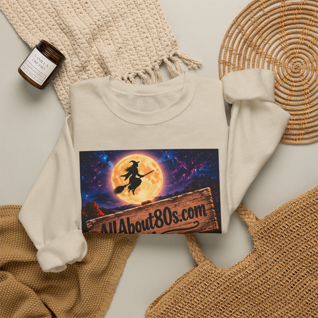 Halloween Route 66 Sweatshirt — AllAbout80s.com Pumpkin Witch Crewneck