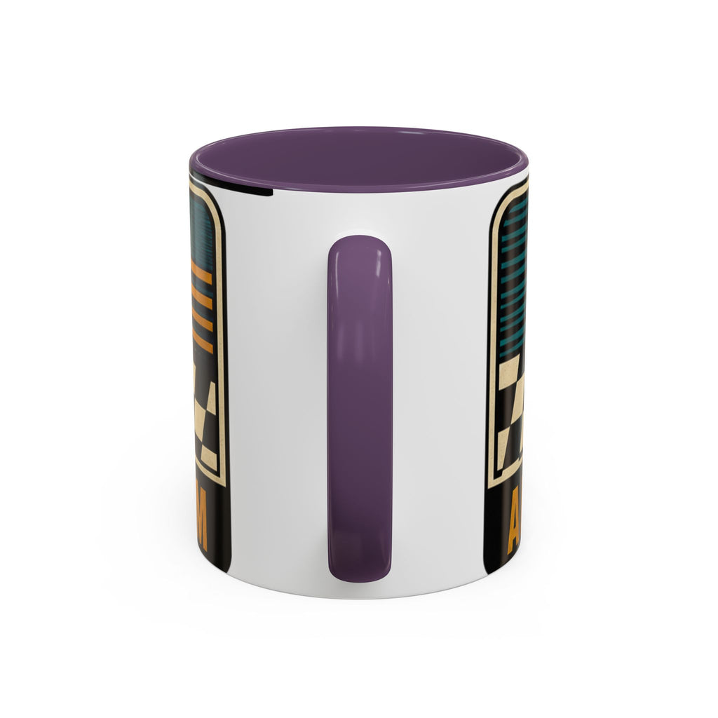 Route 66 Retro Checkerboard Coffee Mug — Vintage Road Trip 11/15oz Accent Mug