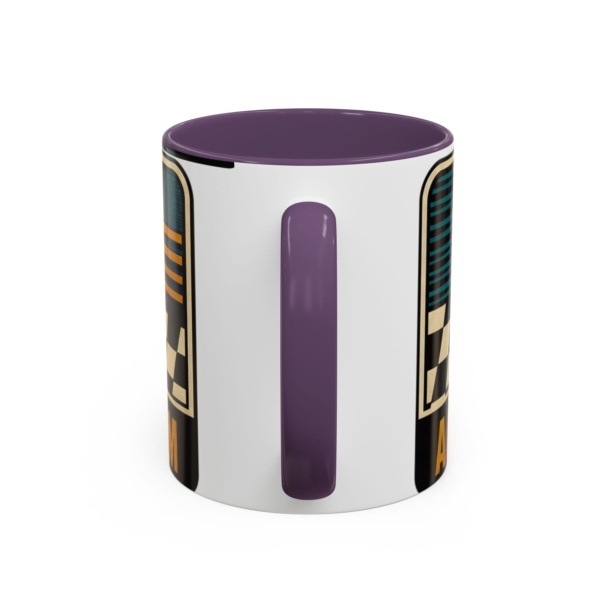 Route 66 Retro Checkerboard Coffee Mug — Vintage Road Trip 11/15oz Accent Mug
