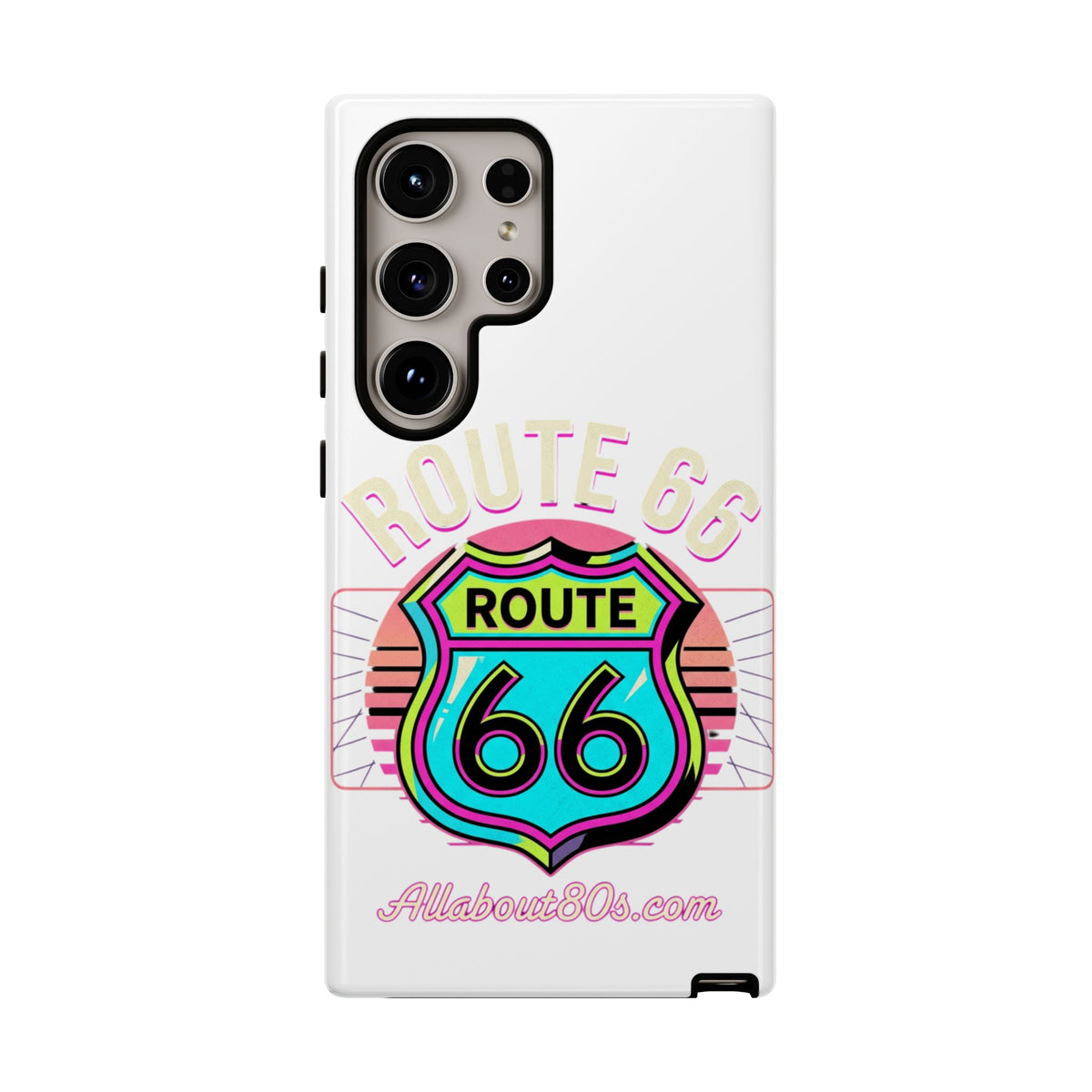 Route 66 Neon Phone Case — Retro Road Trip iPhone Cover