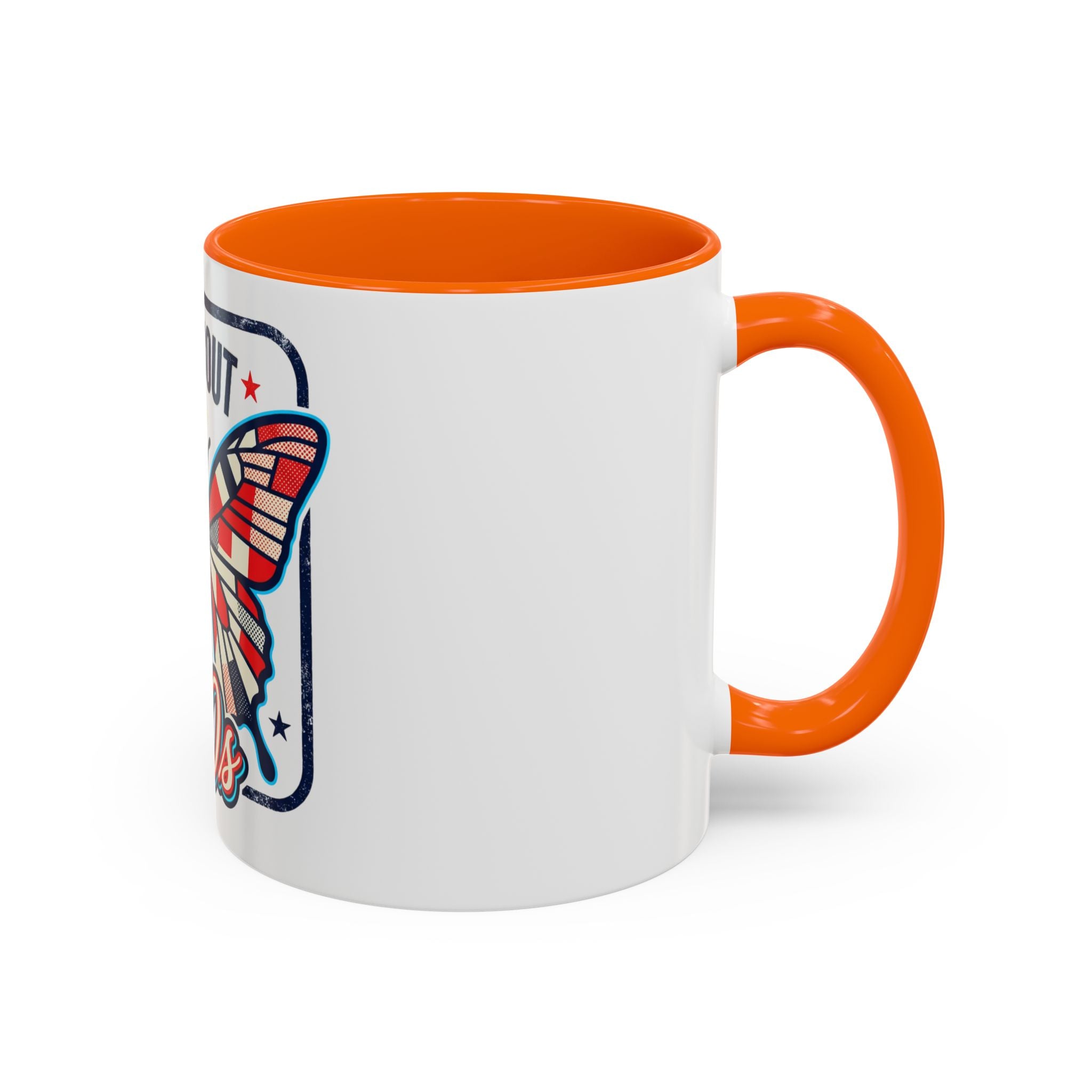 All About '80s Butterfly Accent Coffee Mug – Retro Patriotic 80s Gift