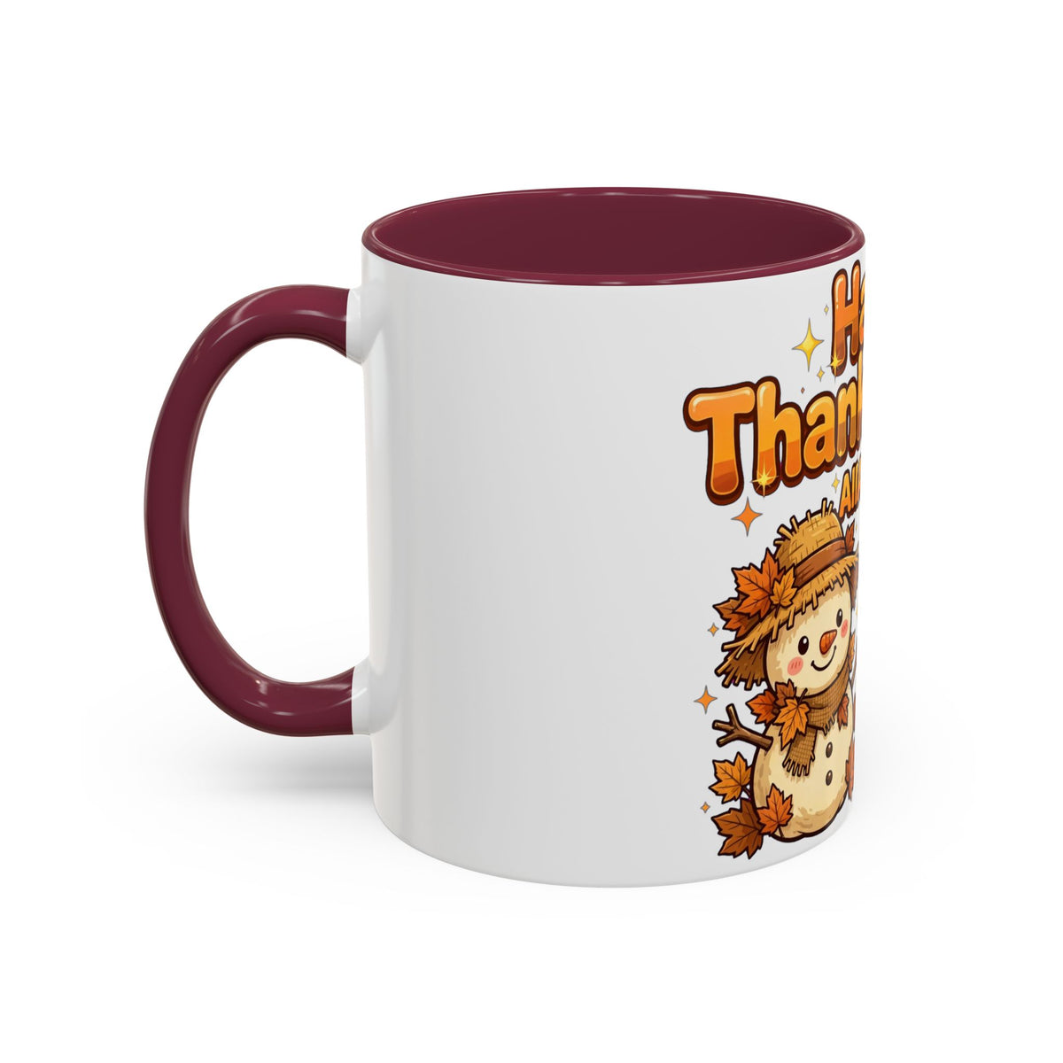 Happy Thanksgiving Pumpkin & Scarecrow Mug – Festive Fall Coffee Cup (11oz, 15oz)