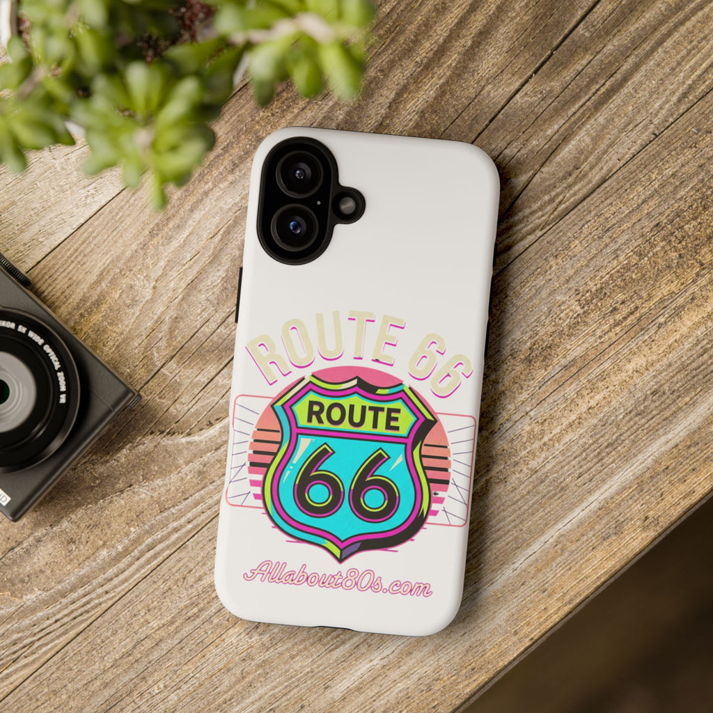 Route 66 Neon Phone Case — Retro Road Trip iPhone Cover