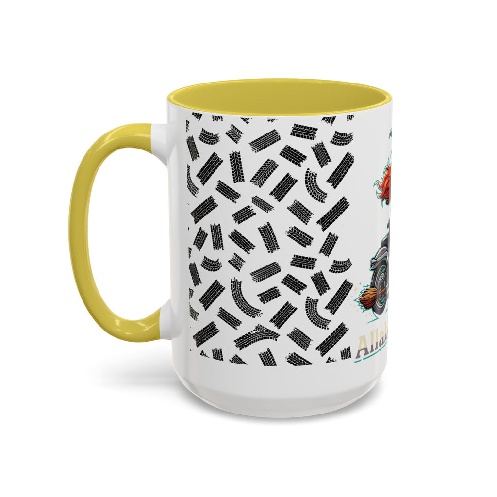 Witch Motorcycle Mug — Red-Haired Biker Witch Ceramic Coffee Cup