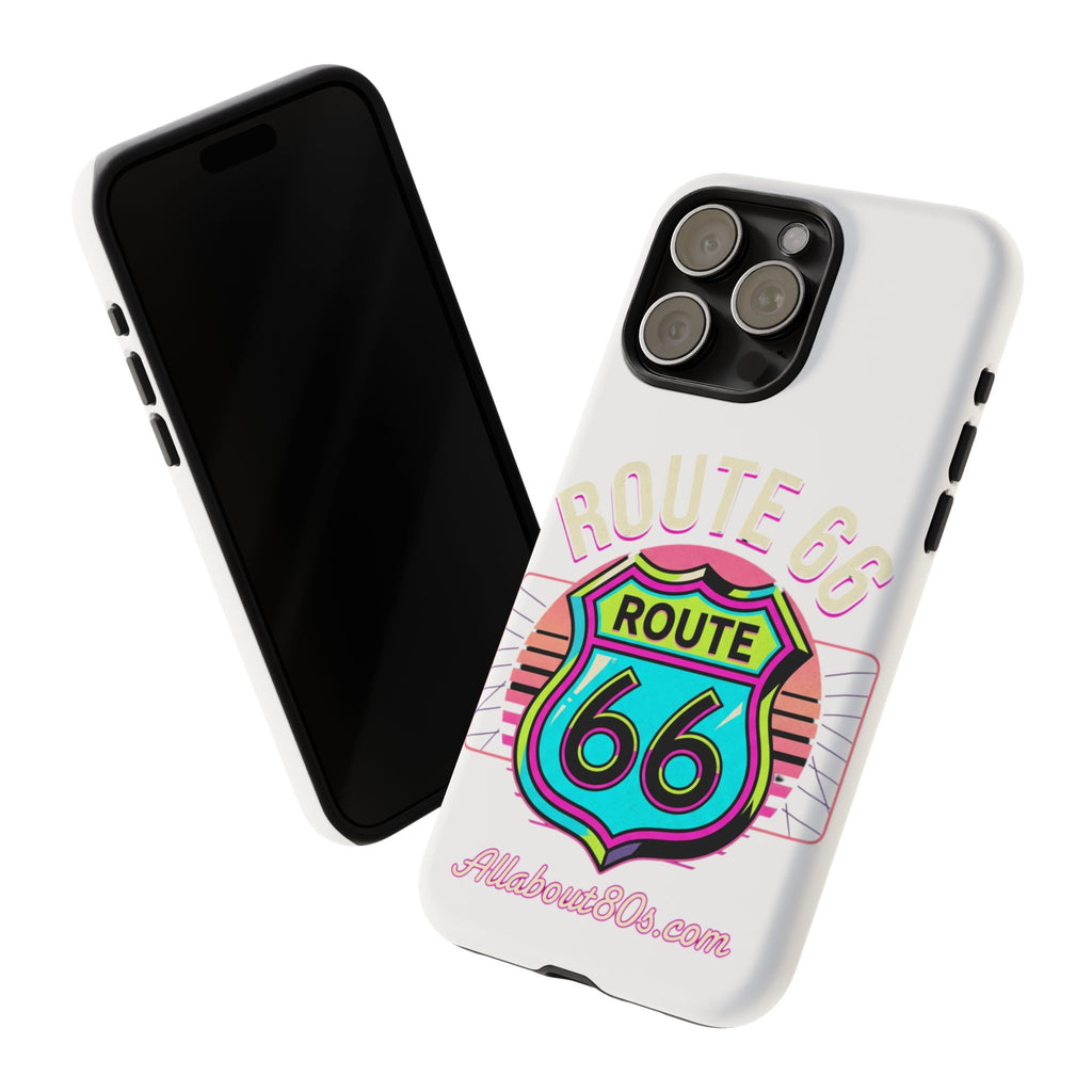 Route 66 Neon Phone Case — Retro Road Trip iPhone Cover