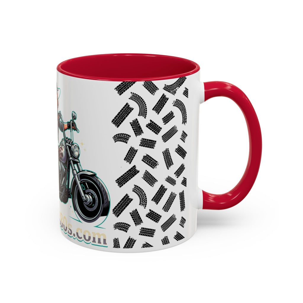 Witch Motorcycle Mug — Red-Haired Biker Witch Ceramic Coffee Cup