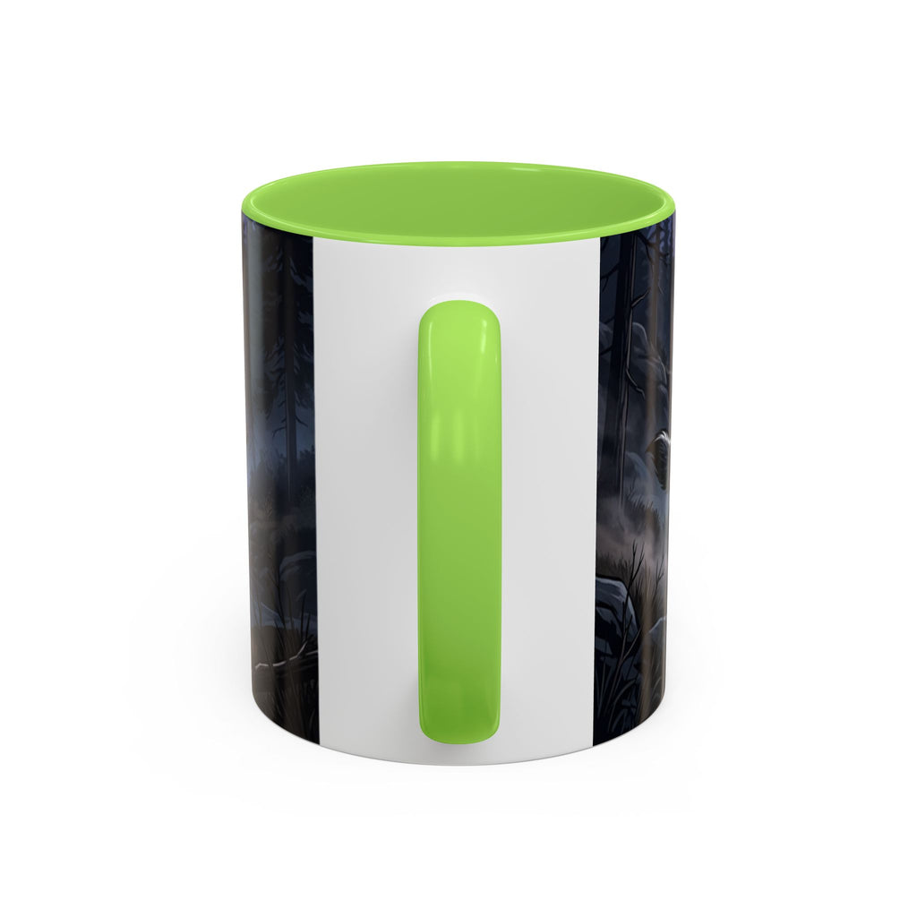 Wolf Pack Nightscape Mug — 11oz/15oz Scenic Black-Interior Coffee Cup