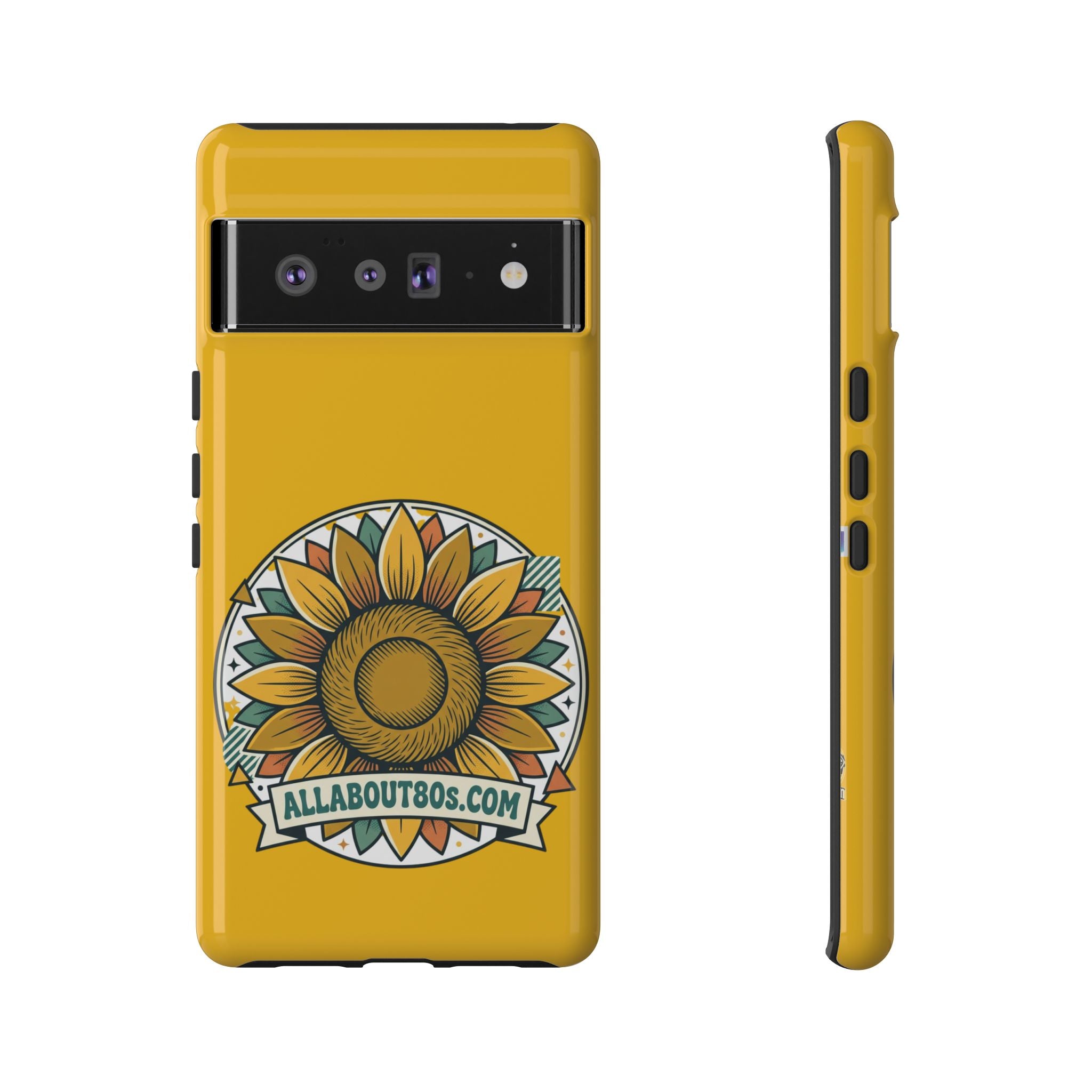 Sunflower Logo Phone Case — AllAbout80s.com Yellow Protective Cover