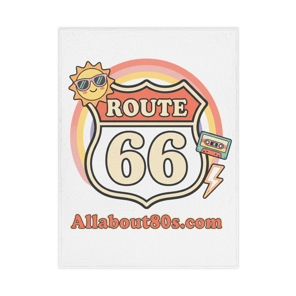 Route 66 Toddler Blanket — Retro 80s Sun & Cassette Vintage Baby Throw