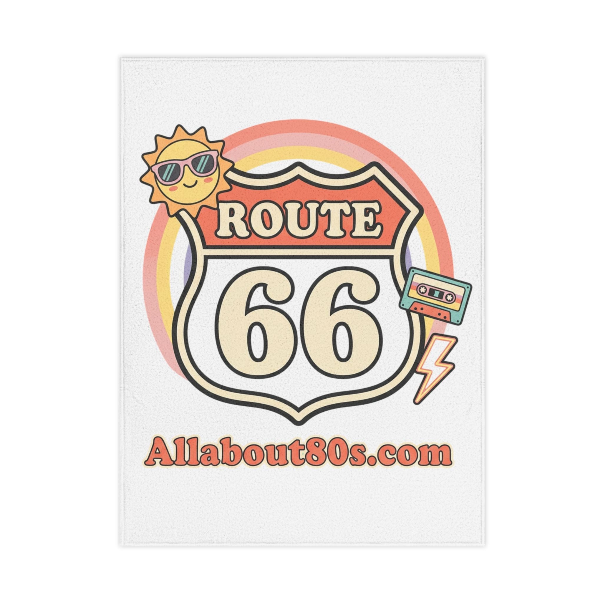 Route 66 Toddler Blanket — Retro 80s Sun & Cassette Vintage Baby Throw
