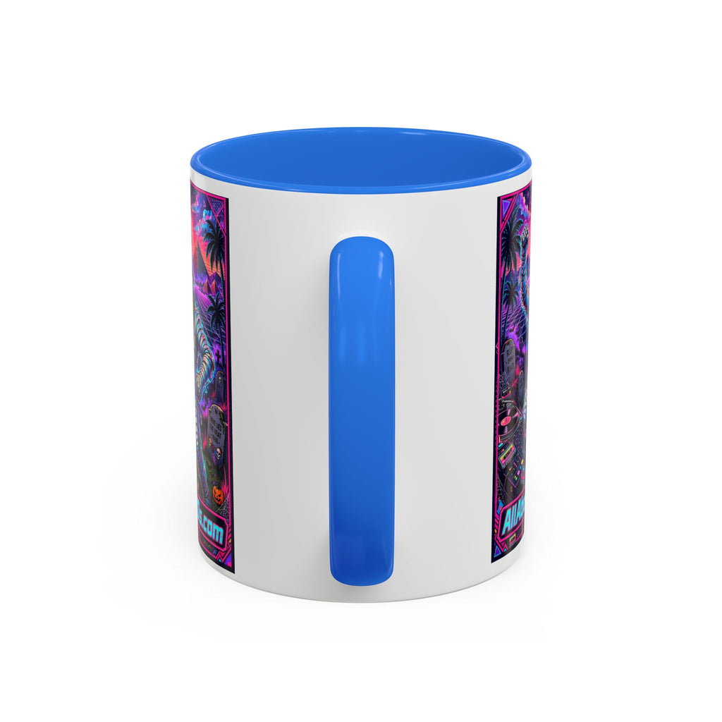 80s Retro Astro Skate Mug — Neon Vaporwave Skeleton Skateboard Coffee Cup (AllAbout80s.com)