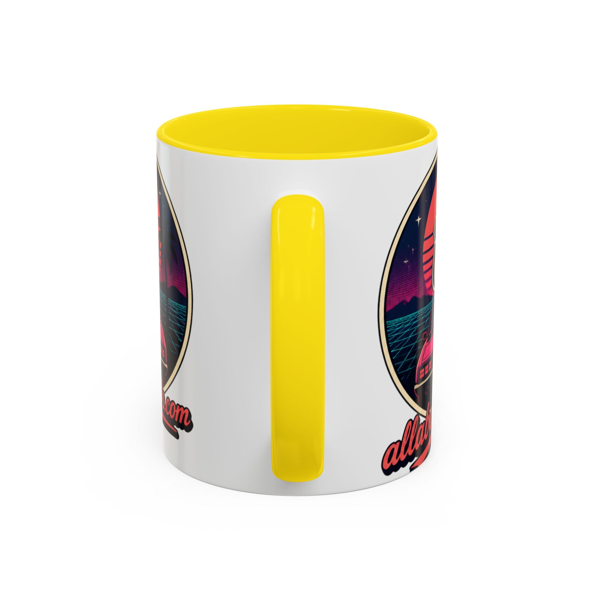 Route 66 Retro 80s Accent Coffee Mug — 'allabout80s' Vintage Sunset Design (11/15oz)