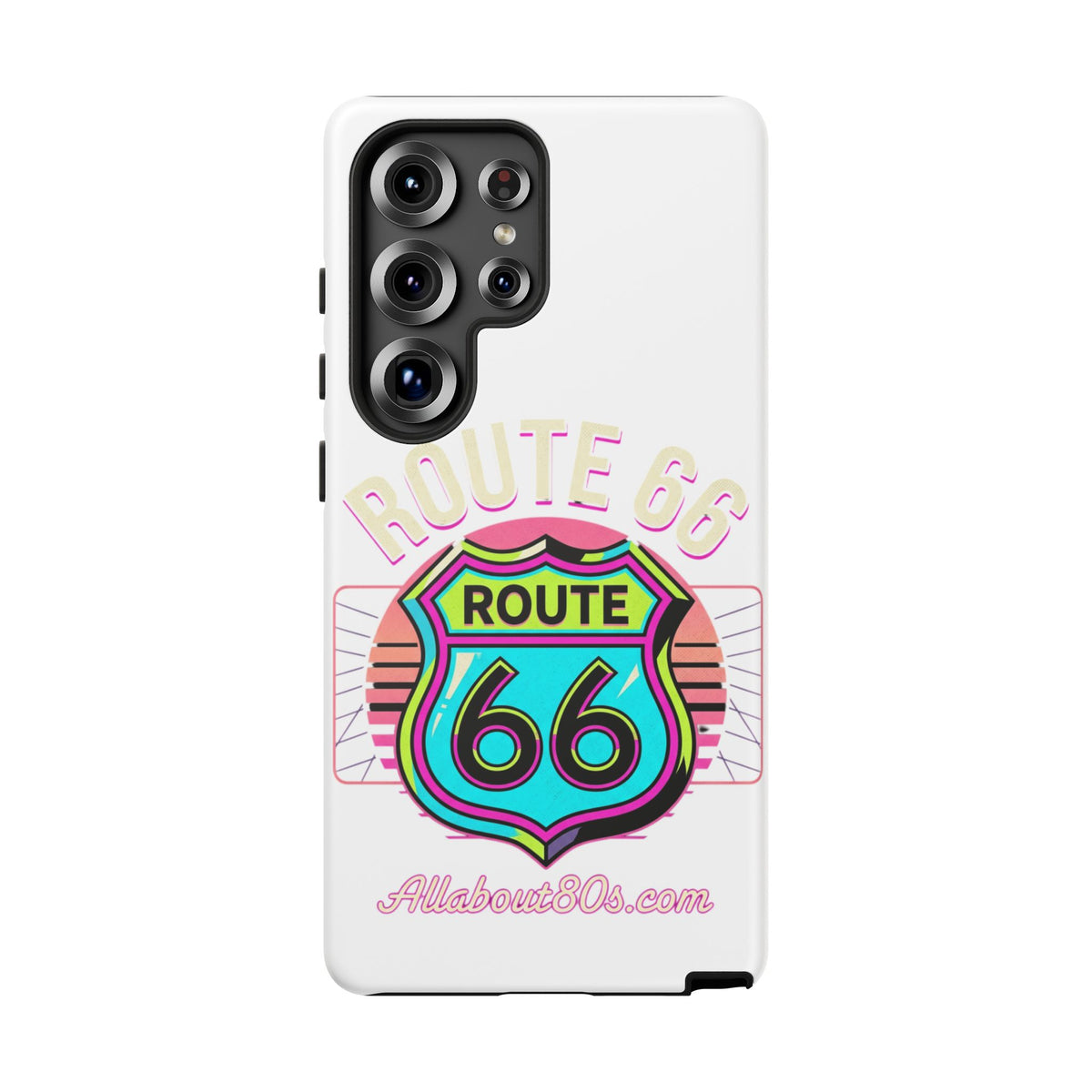Route 66 Neon Phone Case — Retro Road Trip iPhone Cover