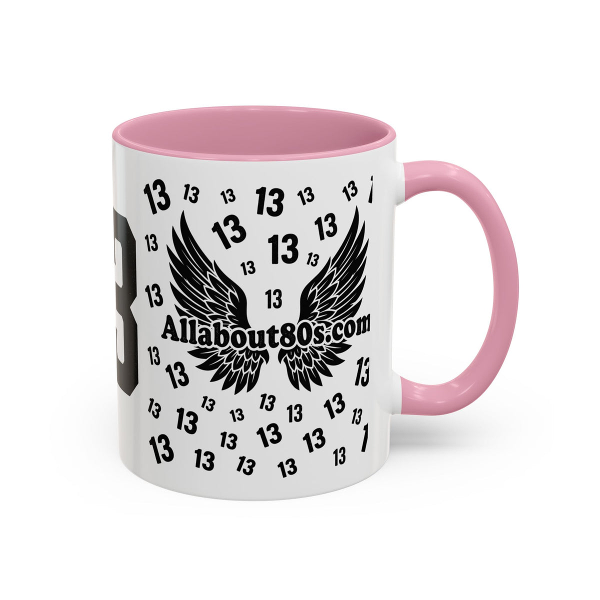 Number 13 Accent Mug — Bold Sports-Style Ceramic Coffee Cup (11oz/15oz)