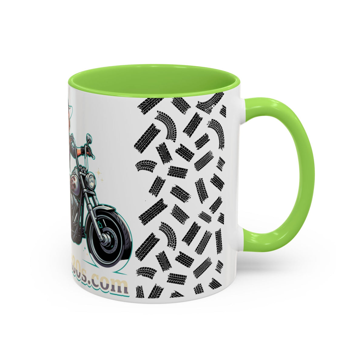 Witch Motorcycle Mug — Red-Haired Biker Witch Ceramic Coffee Cup