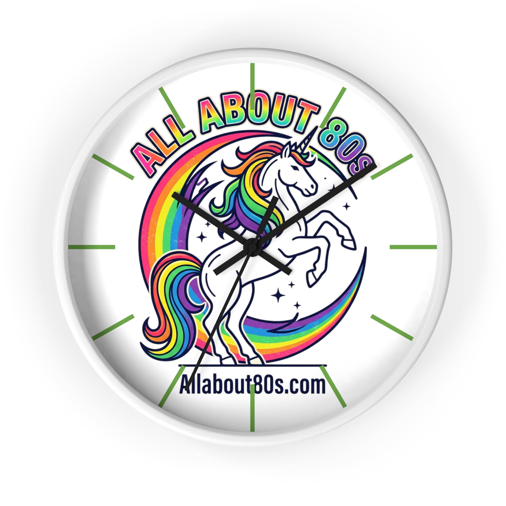 All About 80s Rainbow Unicorn Wall Clock — Retro 80s Decor