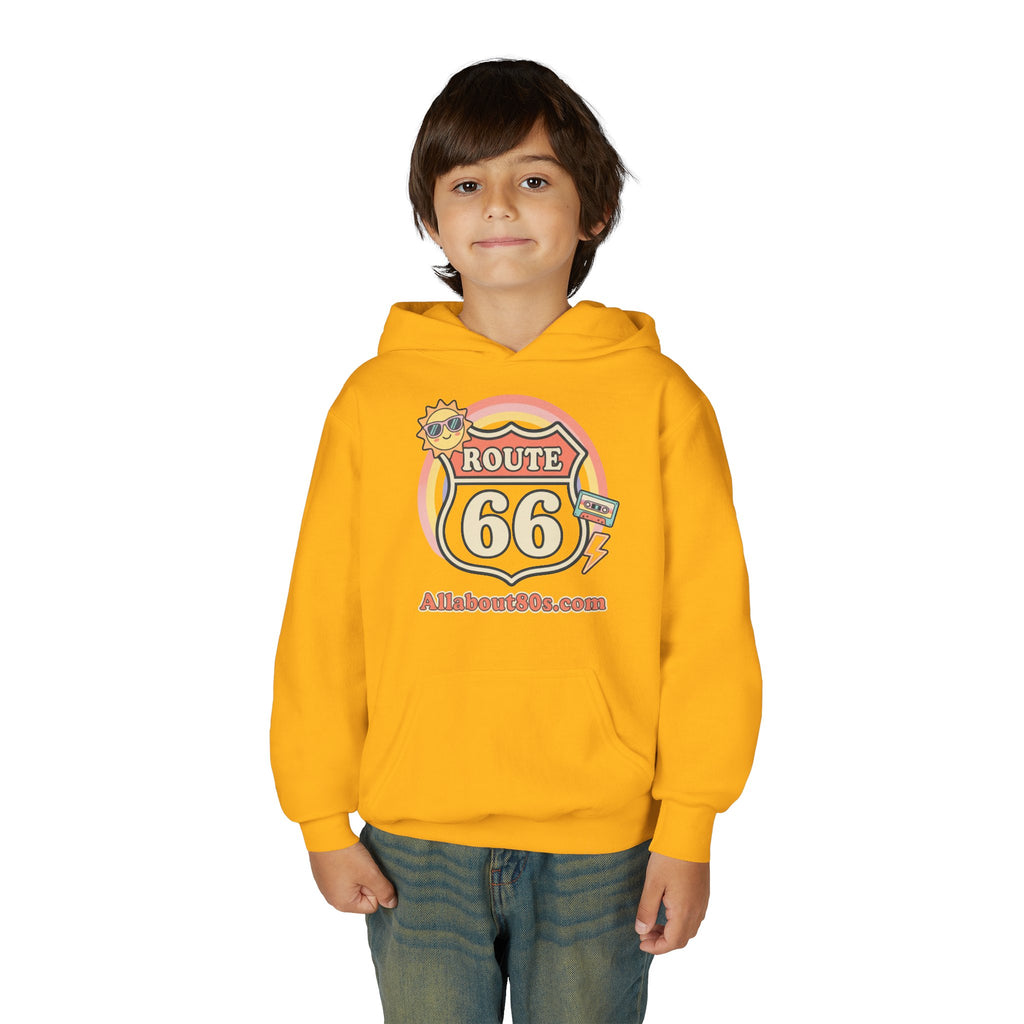 Route 66 Youth Hoodie — Retro Road Trip Graphic Sweatshirt
