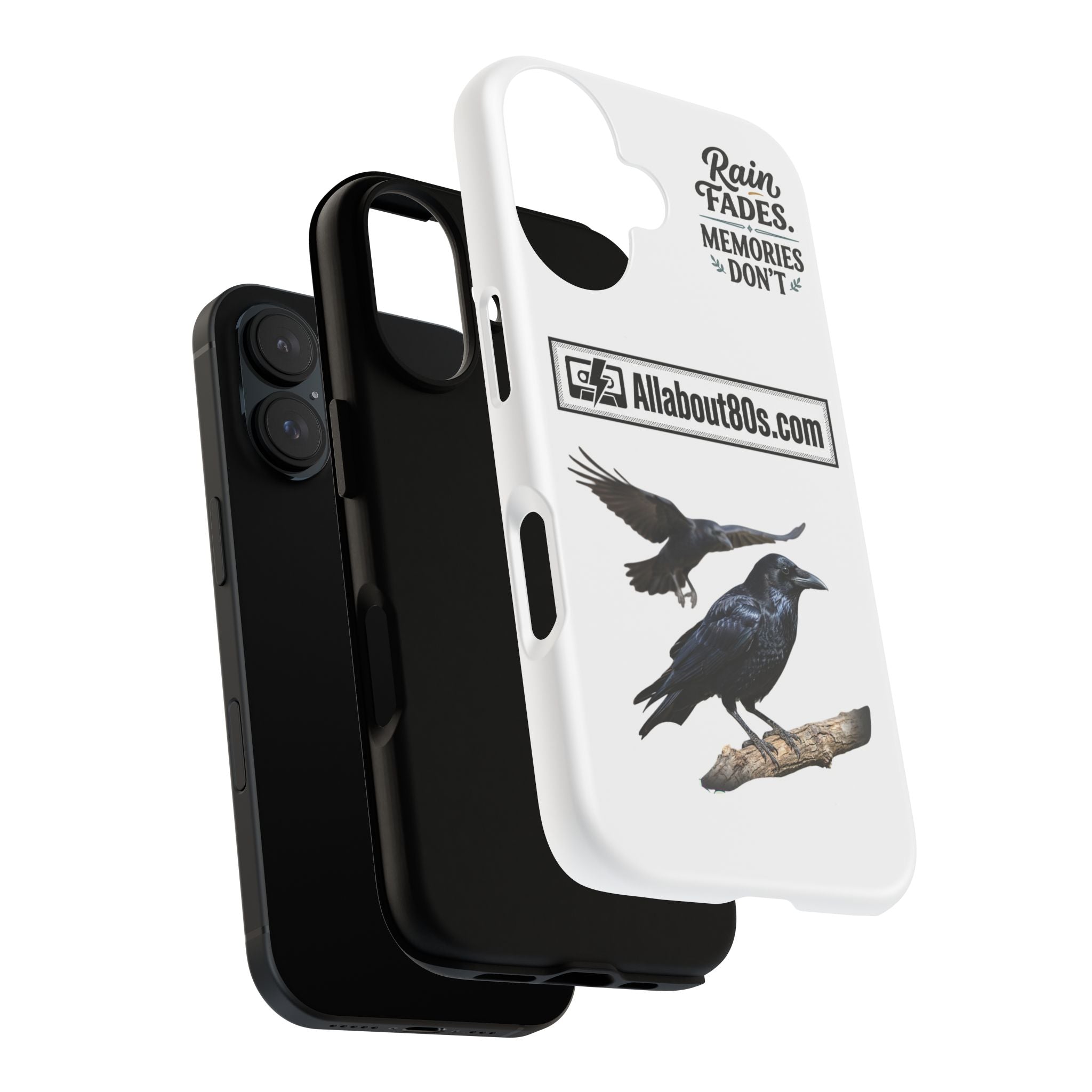 Raven Flight Phone Case — Protective iPhone Case with Black Crow Design