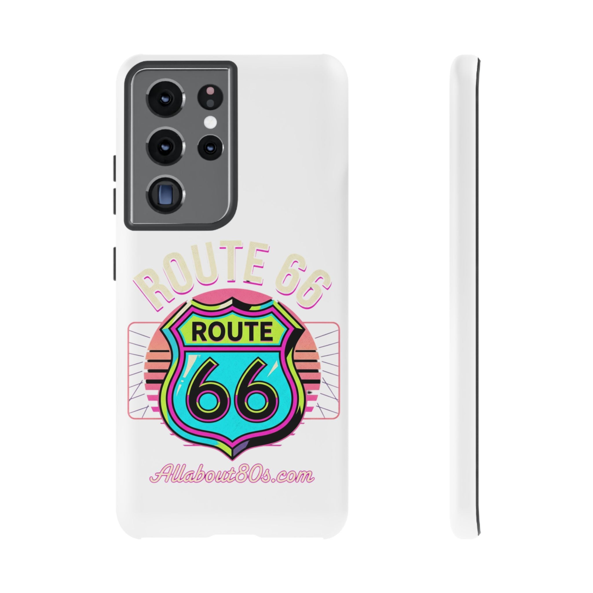 Route 66 Neon Phone Case — Retro Road Trip iPhone Cover