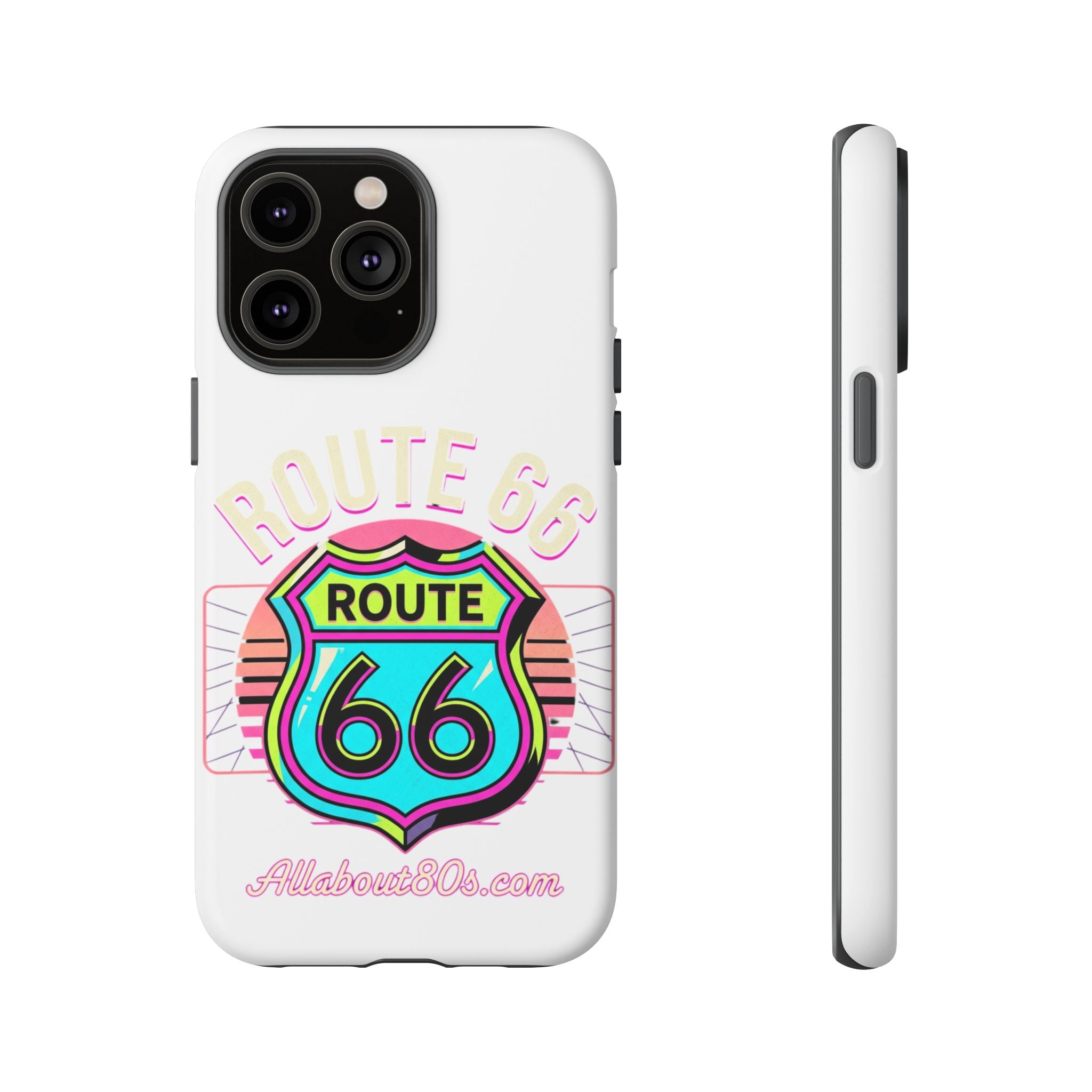 Route 66 Neon Phone Case — Retro Road Trip iPhone Cover